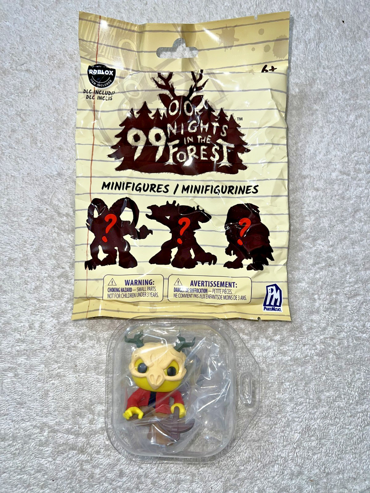 ROBLOX 99 NIGHTS IN THE FOREST MINIFIGURES SET OF 7 INCLUDES DLC CODES **NEW**