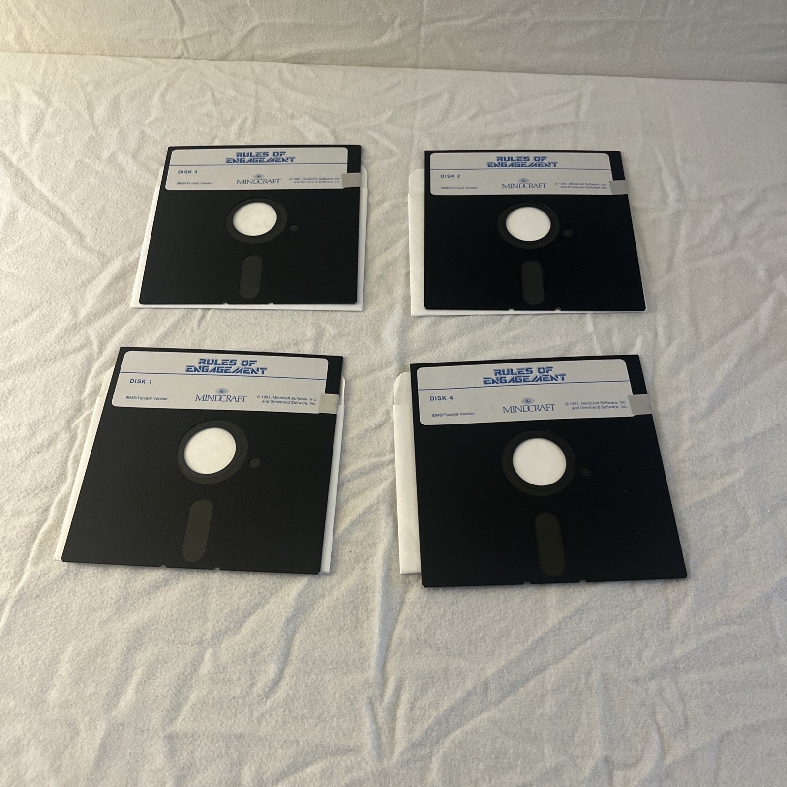 Vintage 1990 Mindcraft Rules of Engagement IBM Tandy 2 Disc PC Game Complete