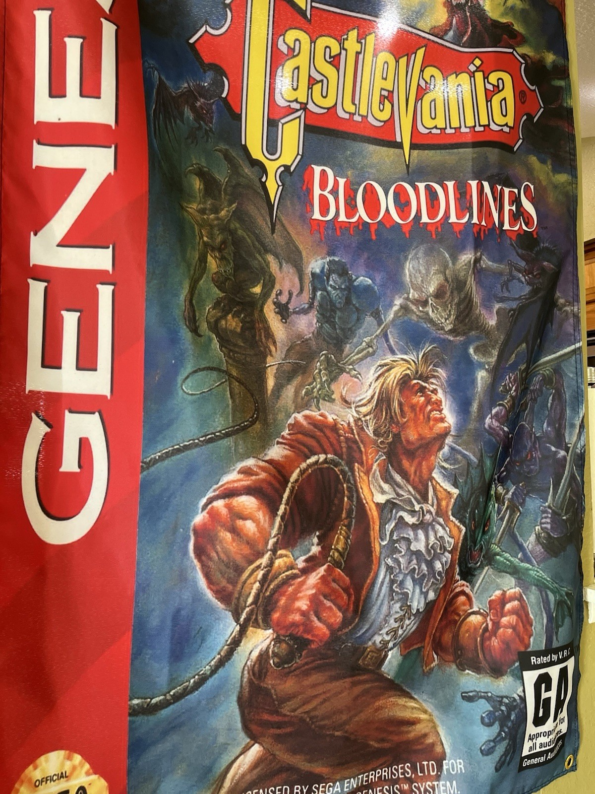 Castlevania Bloodlines 5ft Flag Sega Genesis 1994 Banner Poster Konami