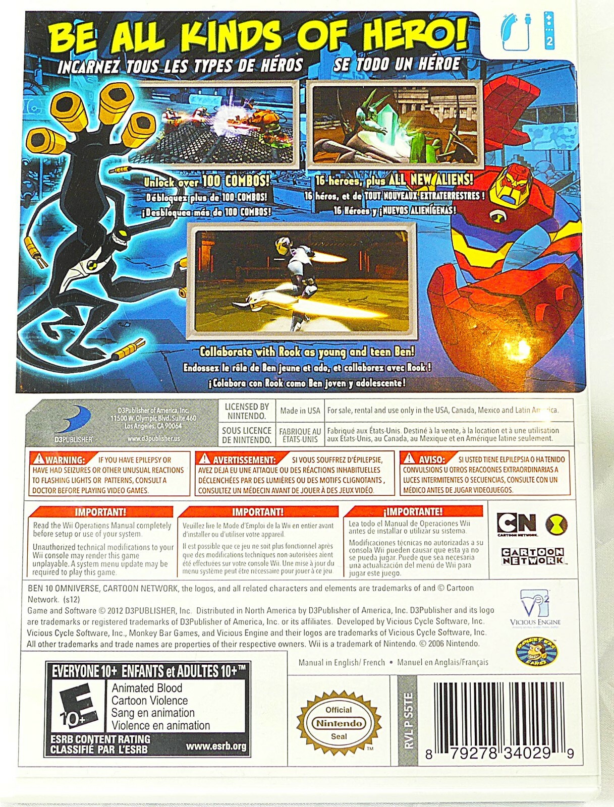Ben 10 Omniverse Nintendo Wii Alien Kids Game Used Working Complete Set