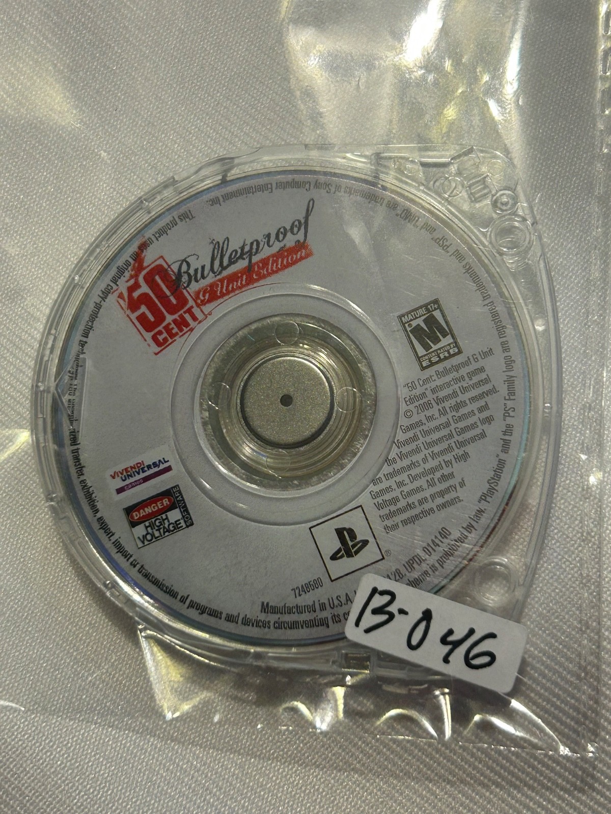 50 Cent Bulletproof G Unit Edition PSP Game disc UMD Only