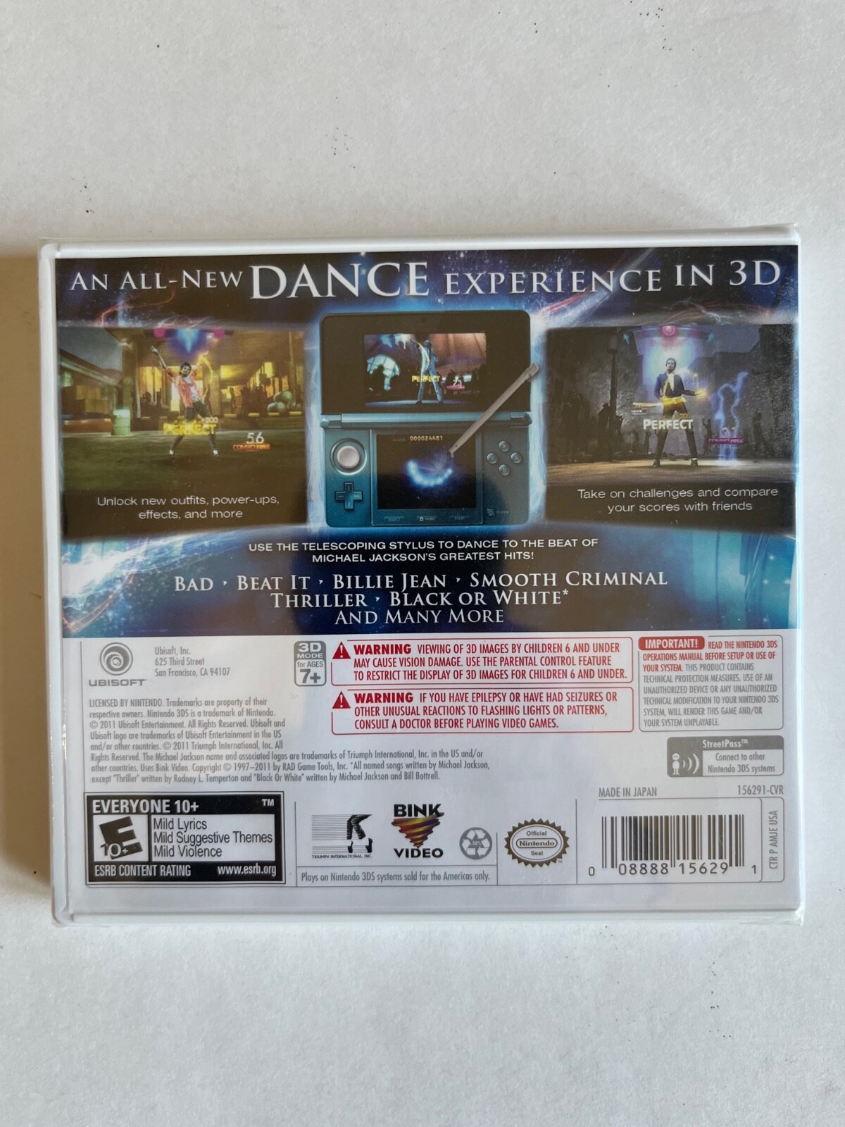 Michael Jackson: The Experience 3D (Nintendo 3DS, 2011) New Factory Sealed OOP