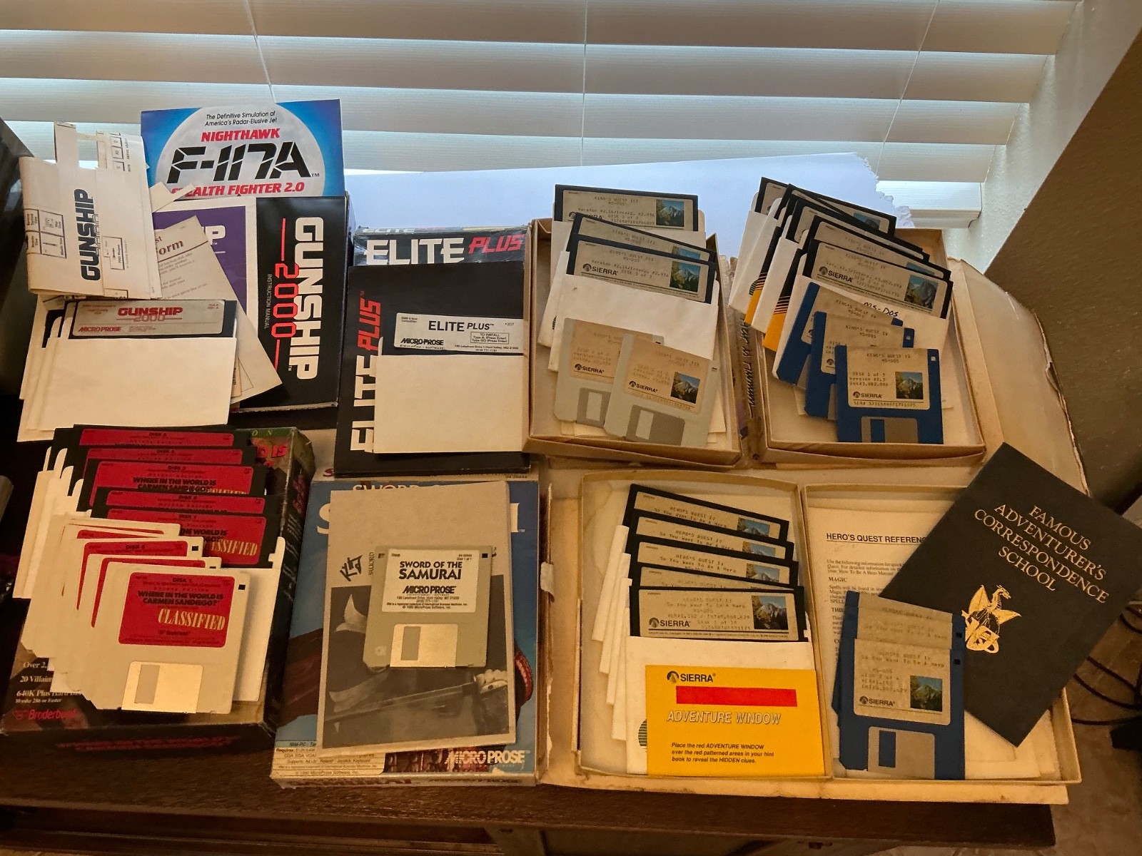 Tandy IBM VIS Game LOT gunship Elite Kings Quest Heroes Shanghai Sandiego