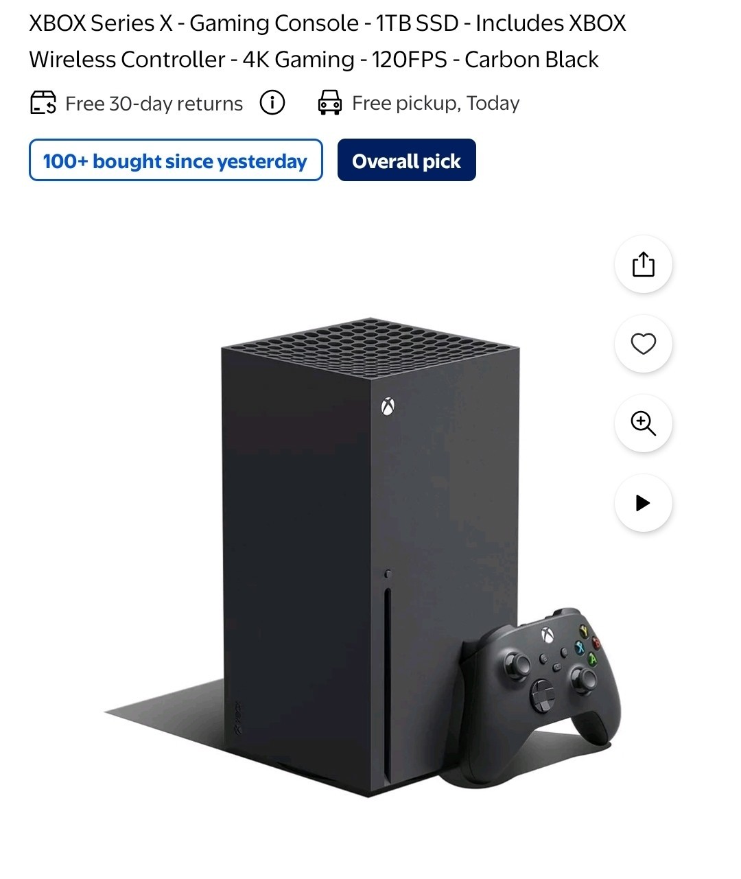 Microsoft Xbox Series X 1TB Video Game Console – Black