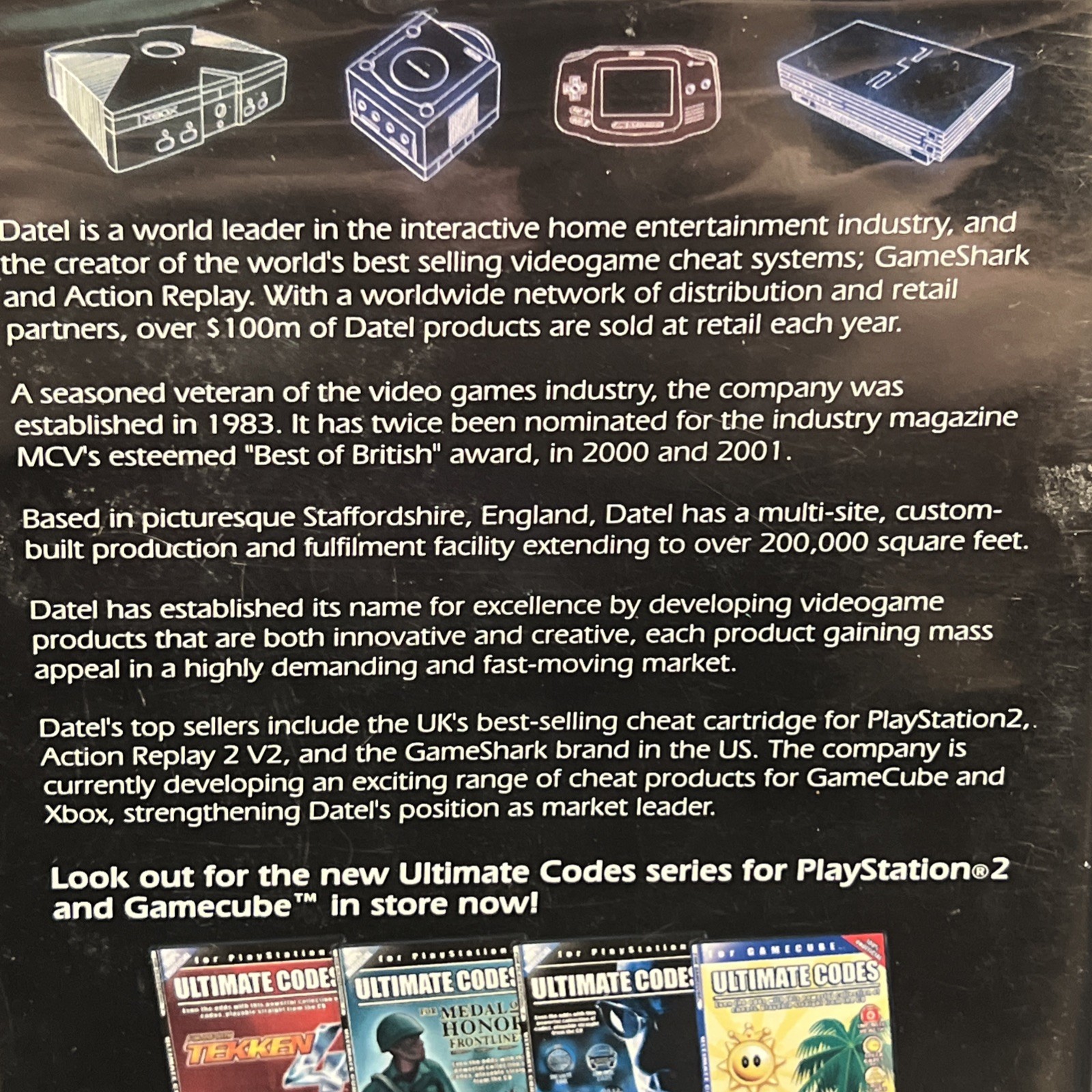Datel Advanced Gaming Technology + Ultimate Codes Product Sampler for use on PS2