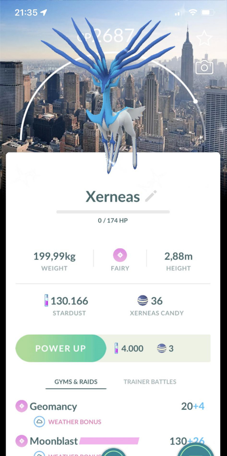 Shiny Xerneas New York background – TRADE – Registered Shiny Xerneas require