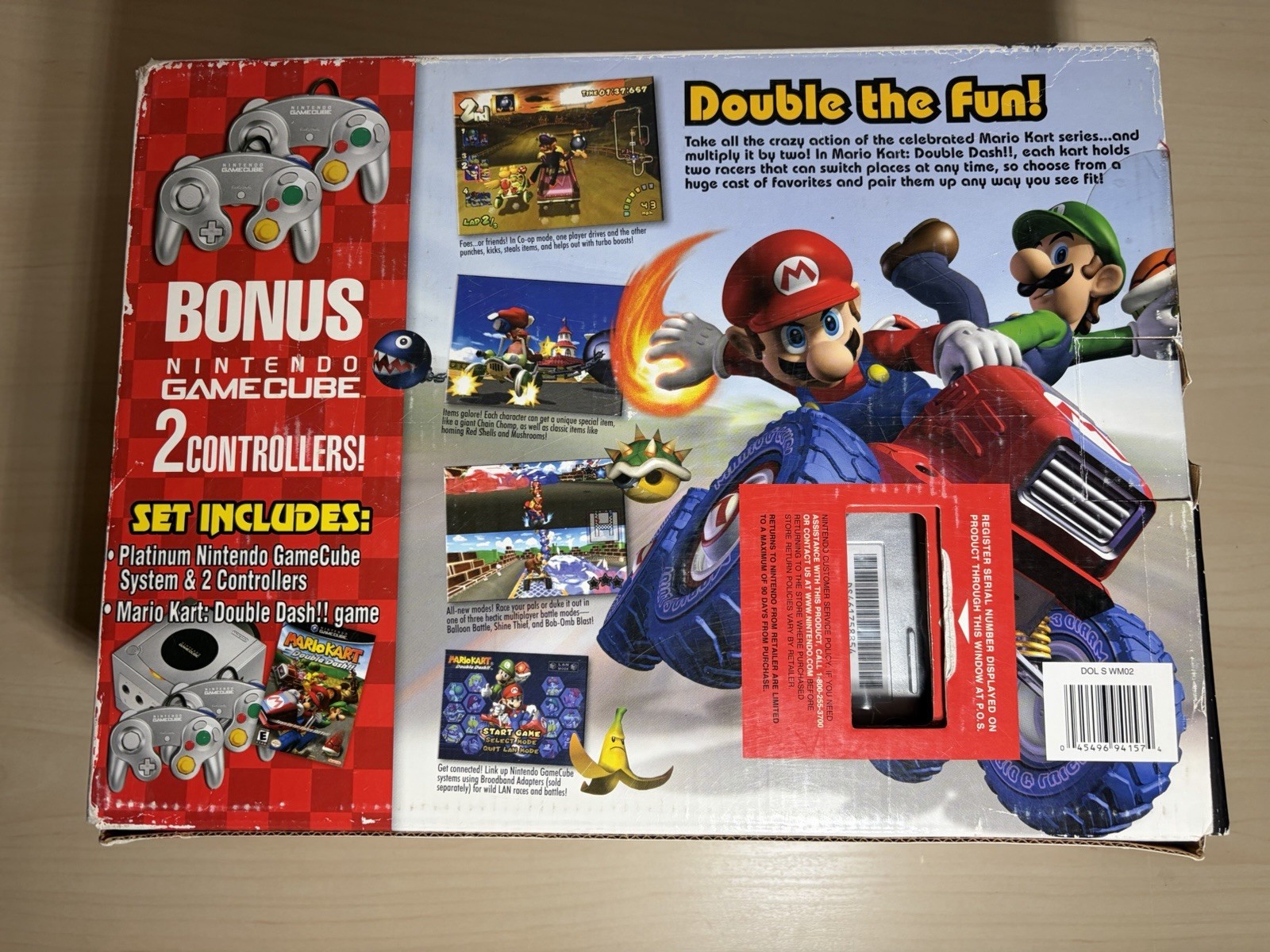 Nintendo GameCube Mario Kart Double Dash Bonus Set Complete Open Box