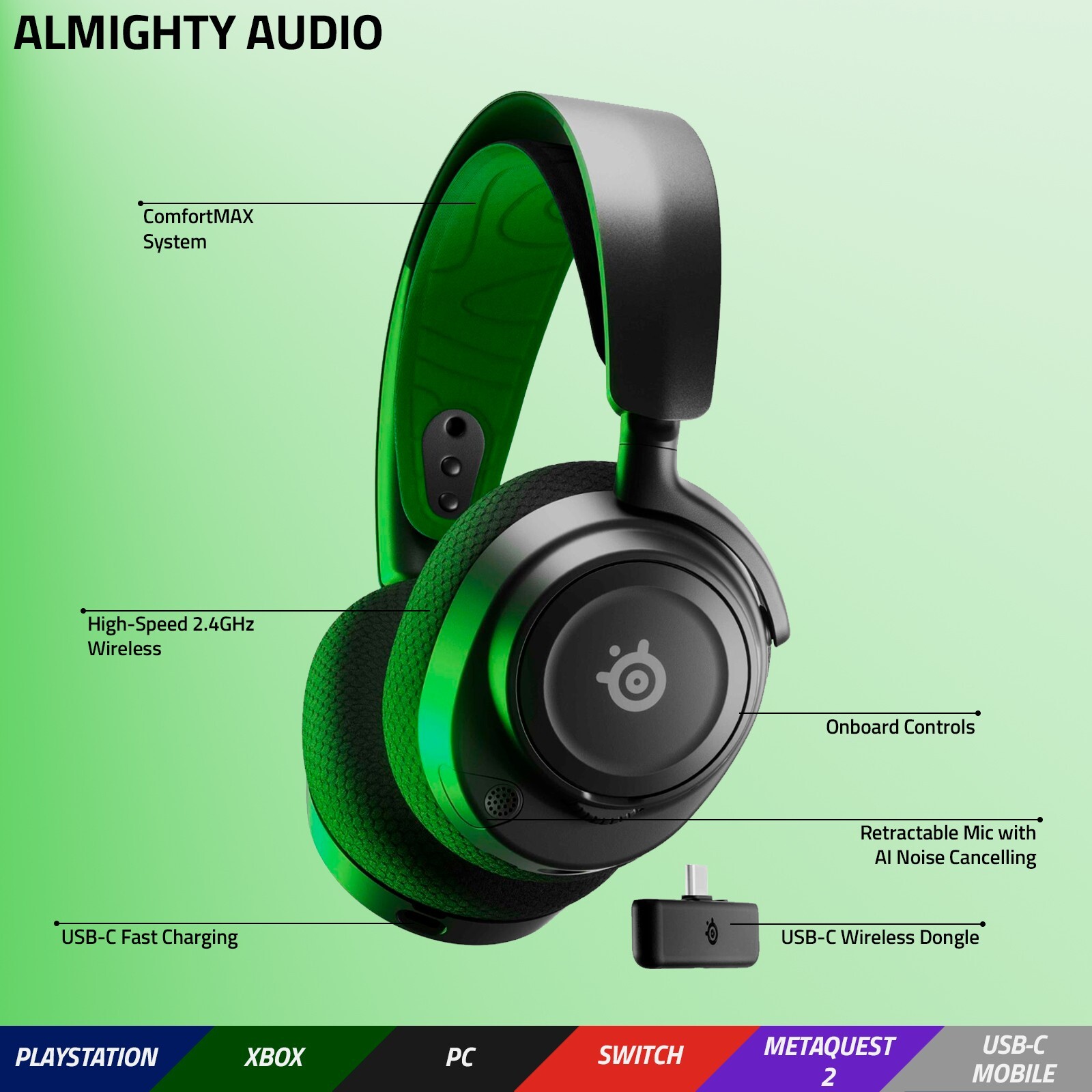 SteelSeries Arctis Nova 7X Wireless Headset For Xbox PC Switch PS4/5 W/ Dongle