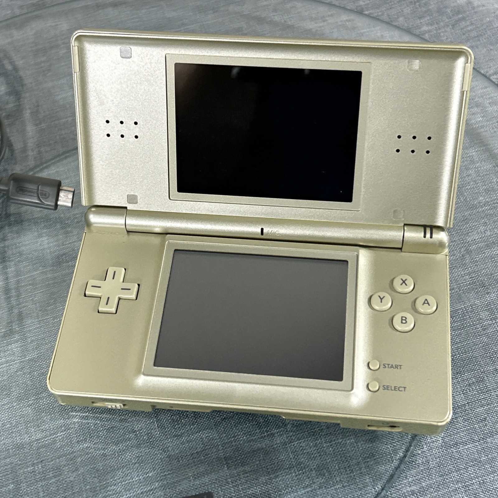 Nintendo DS Lite Gold Zelda Edition Handheld Console w/ Triforce Logo Charger