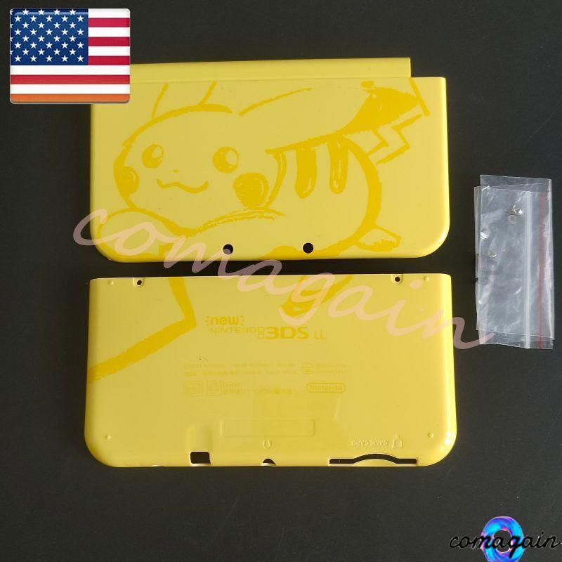 For New Nintendo 3DS LL 3DS XL A+E Cover Shell Housing Front Back Case Pikachu