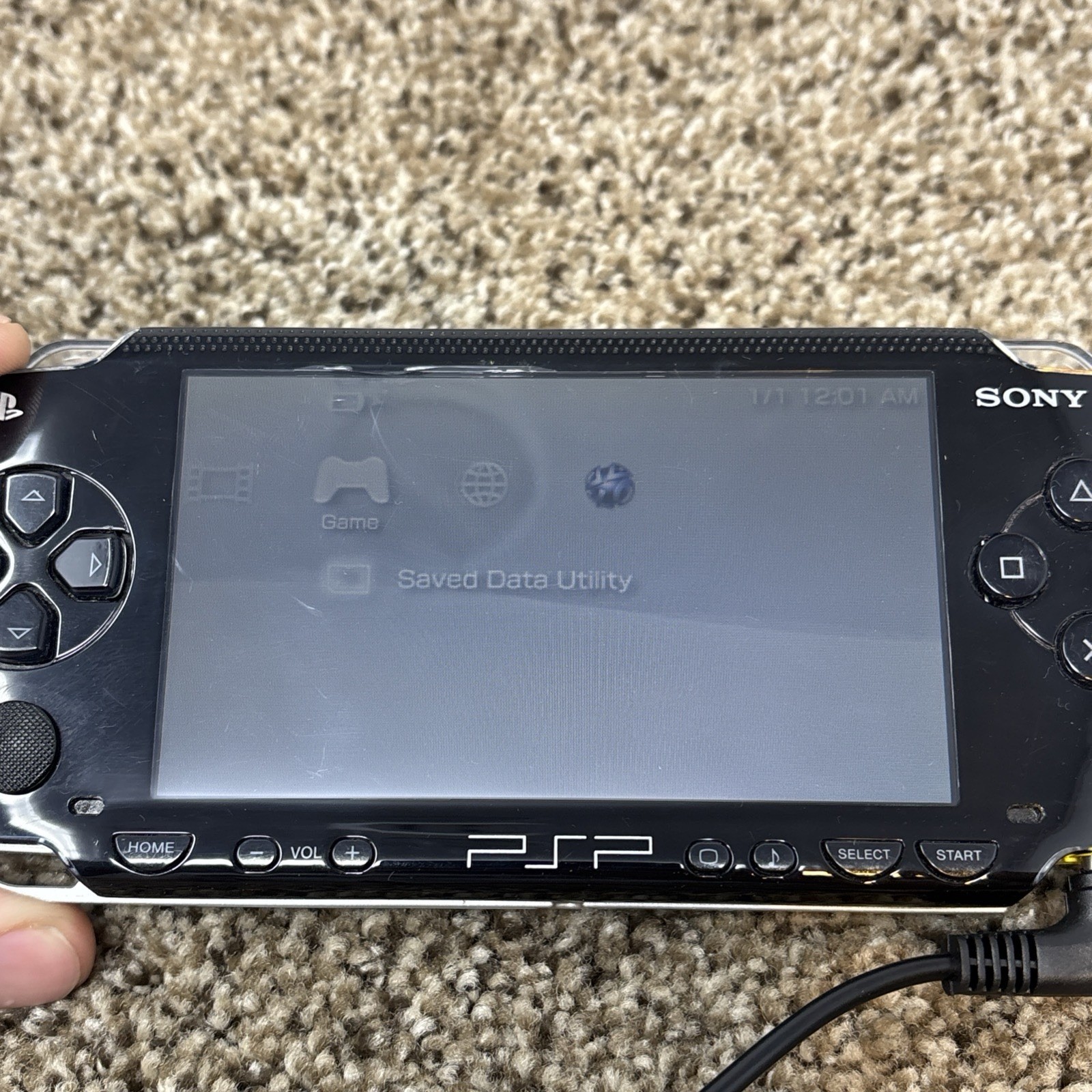 Sony PSP-1001 Handheld Console Black Tested NO BATTERY OR COVER