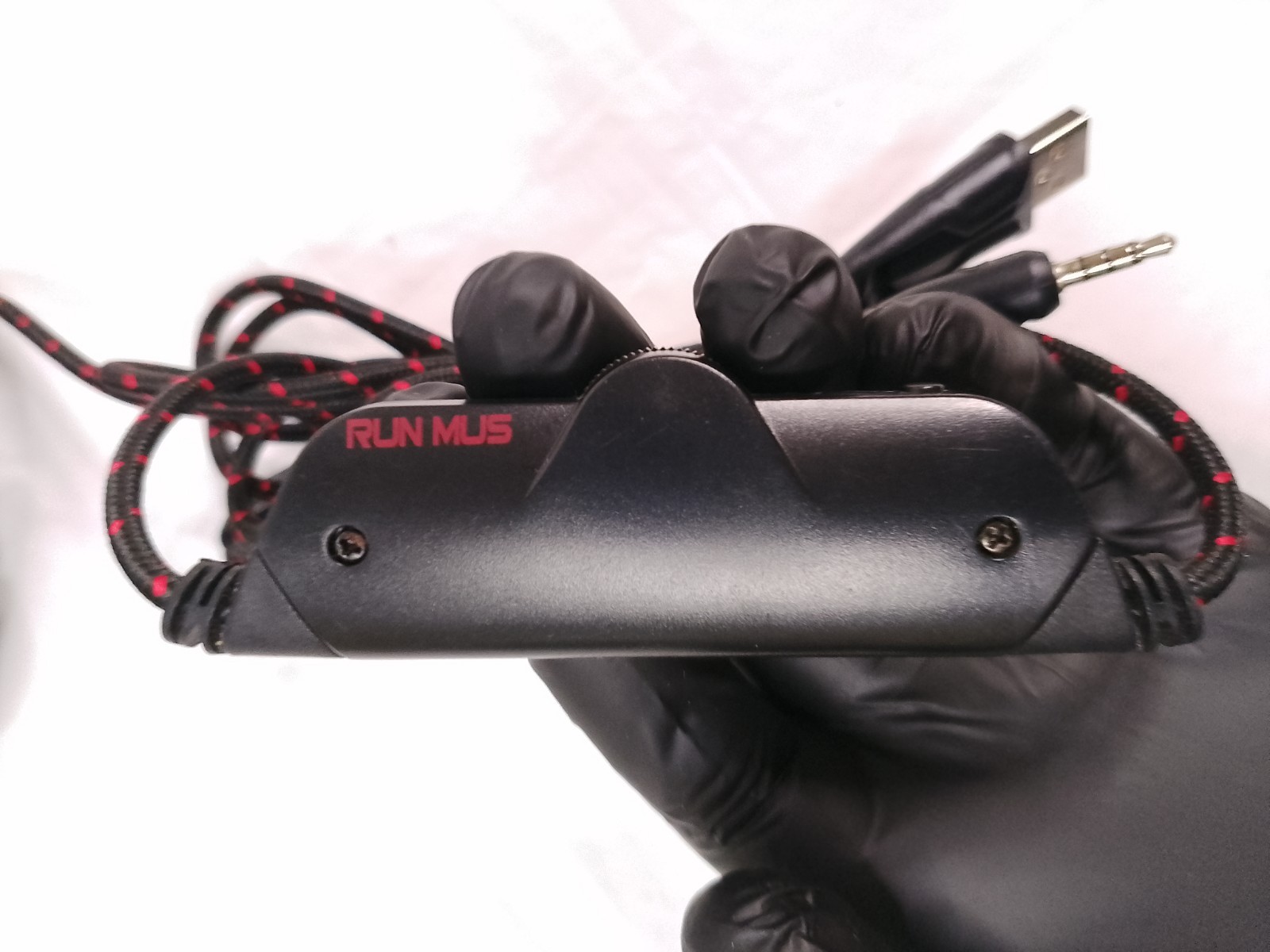 RUNMUS K2 Pro Gaming Headset, Noise Cancelling Mic, USB/3.5mm, Black/Red