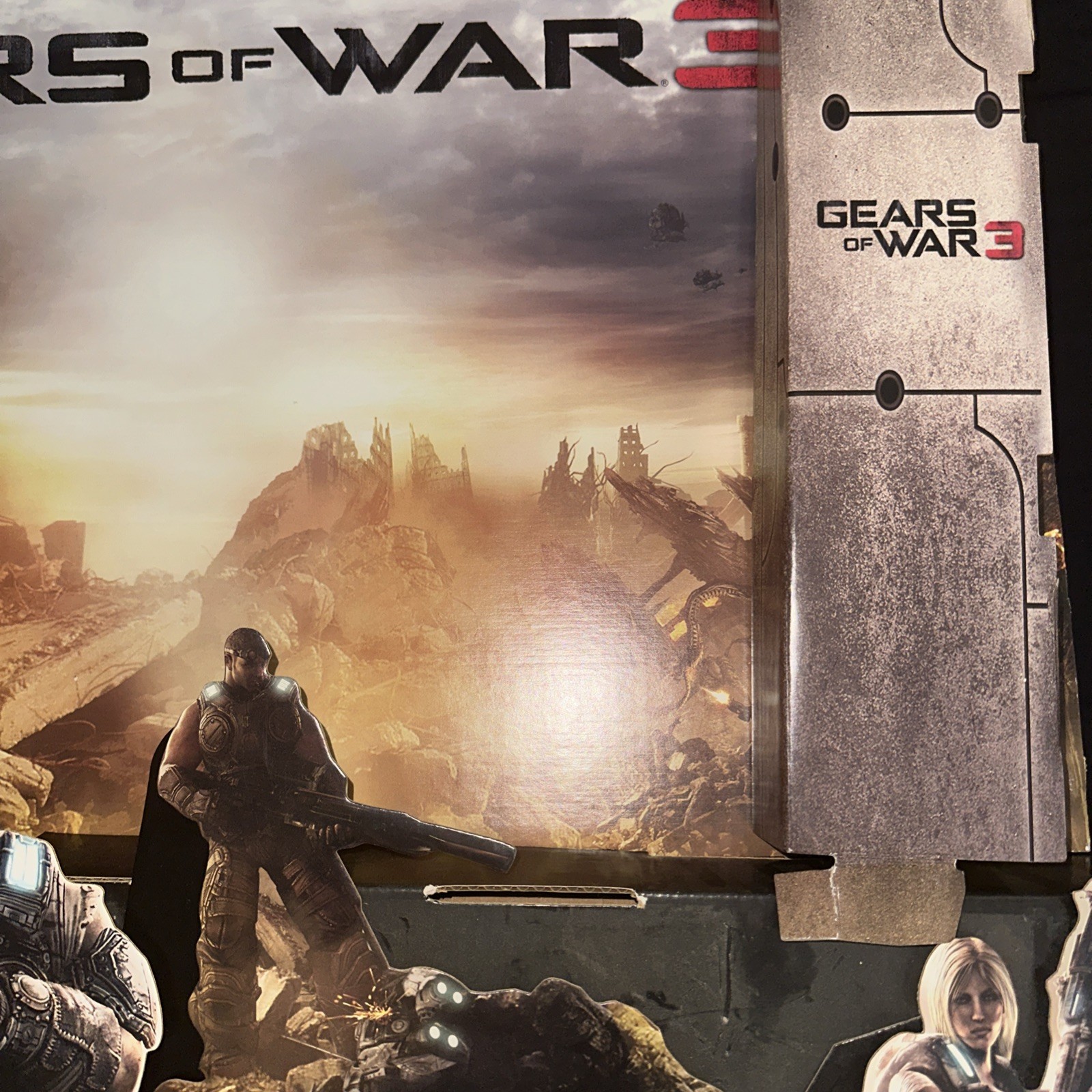 2011 Gears Of War 3 Store Display/Standee Cardboard RARE