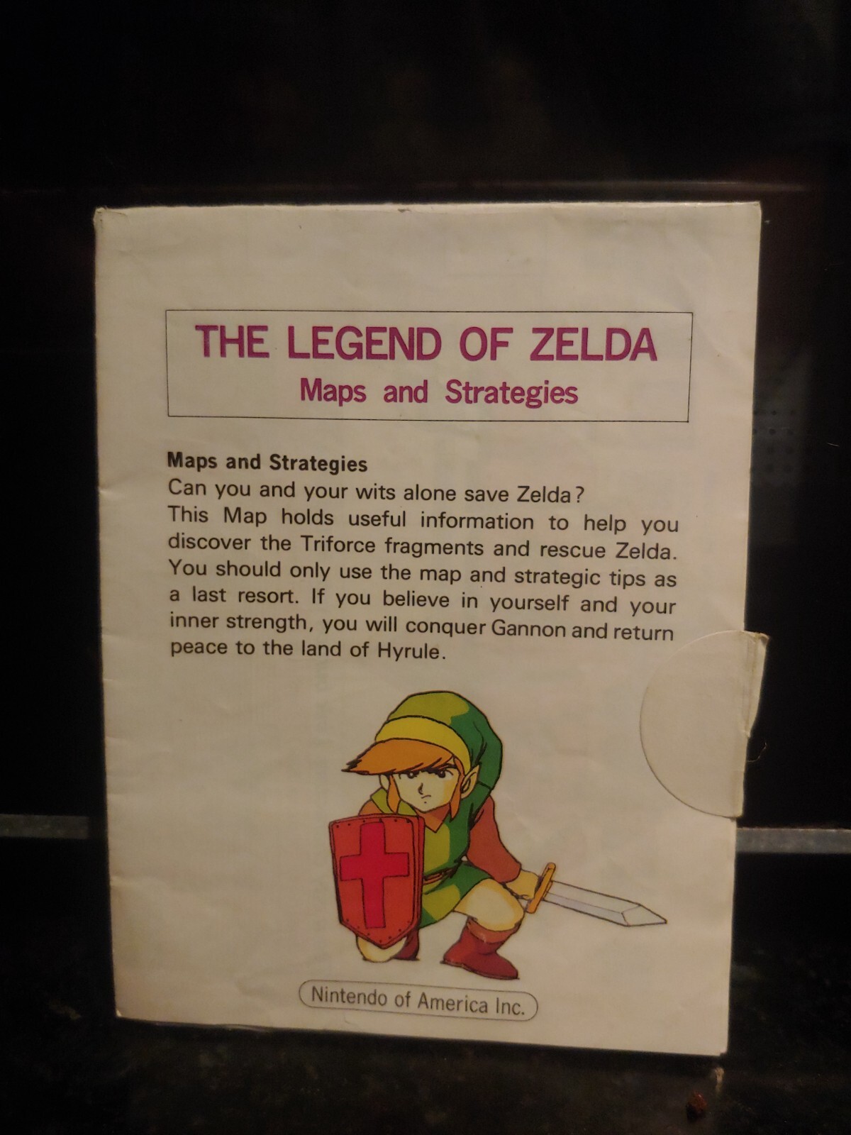 Vtg 1987 LEGEND OF ZELDA Nintendo NES Original Maps & Strategies Fold-Out Insert