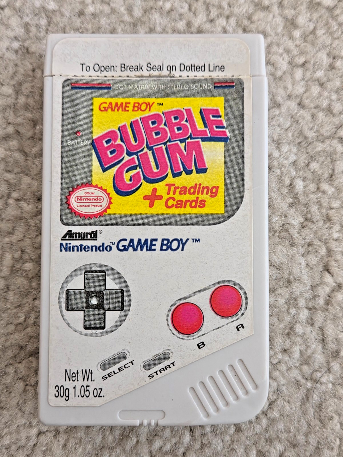 Vtg Nintendo Game Boy 1993 Bubble Gum Container with Trading Cards 90s Rare