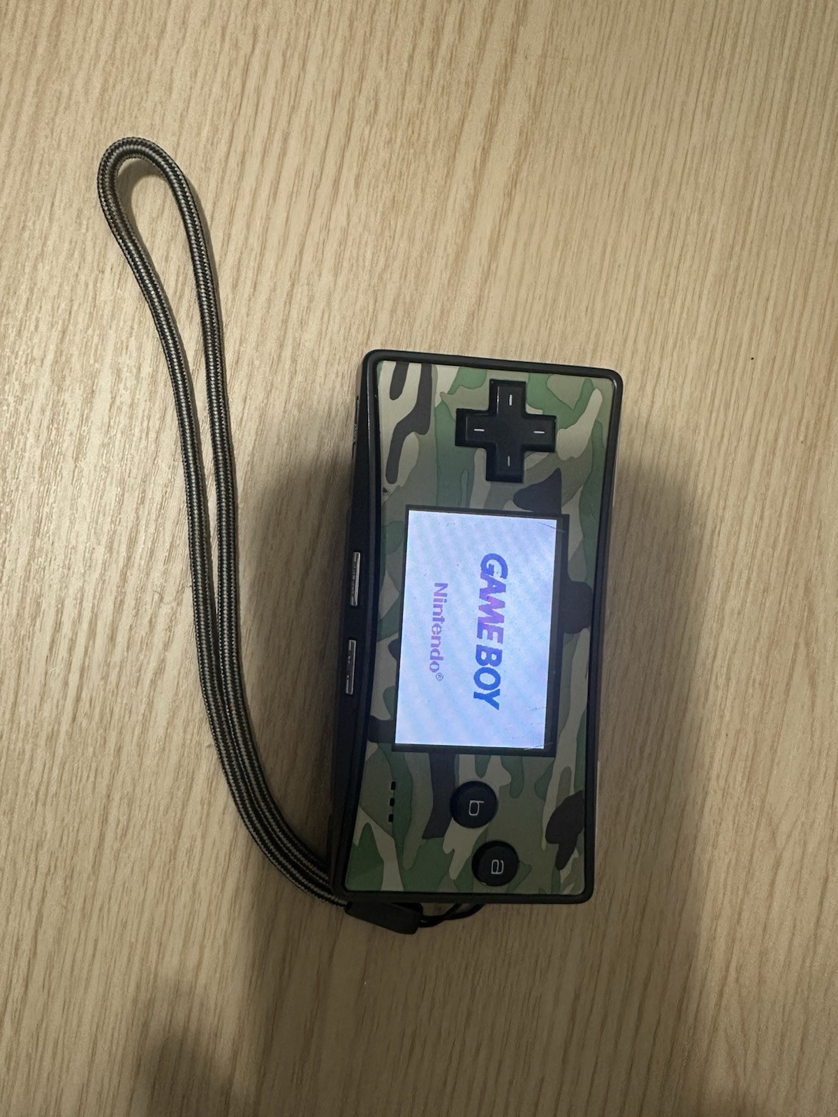 WORKING!!! Authentic Nintendo Gameboy Micro W/ Camo Faceplate. Fully Functional!