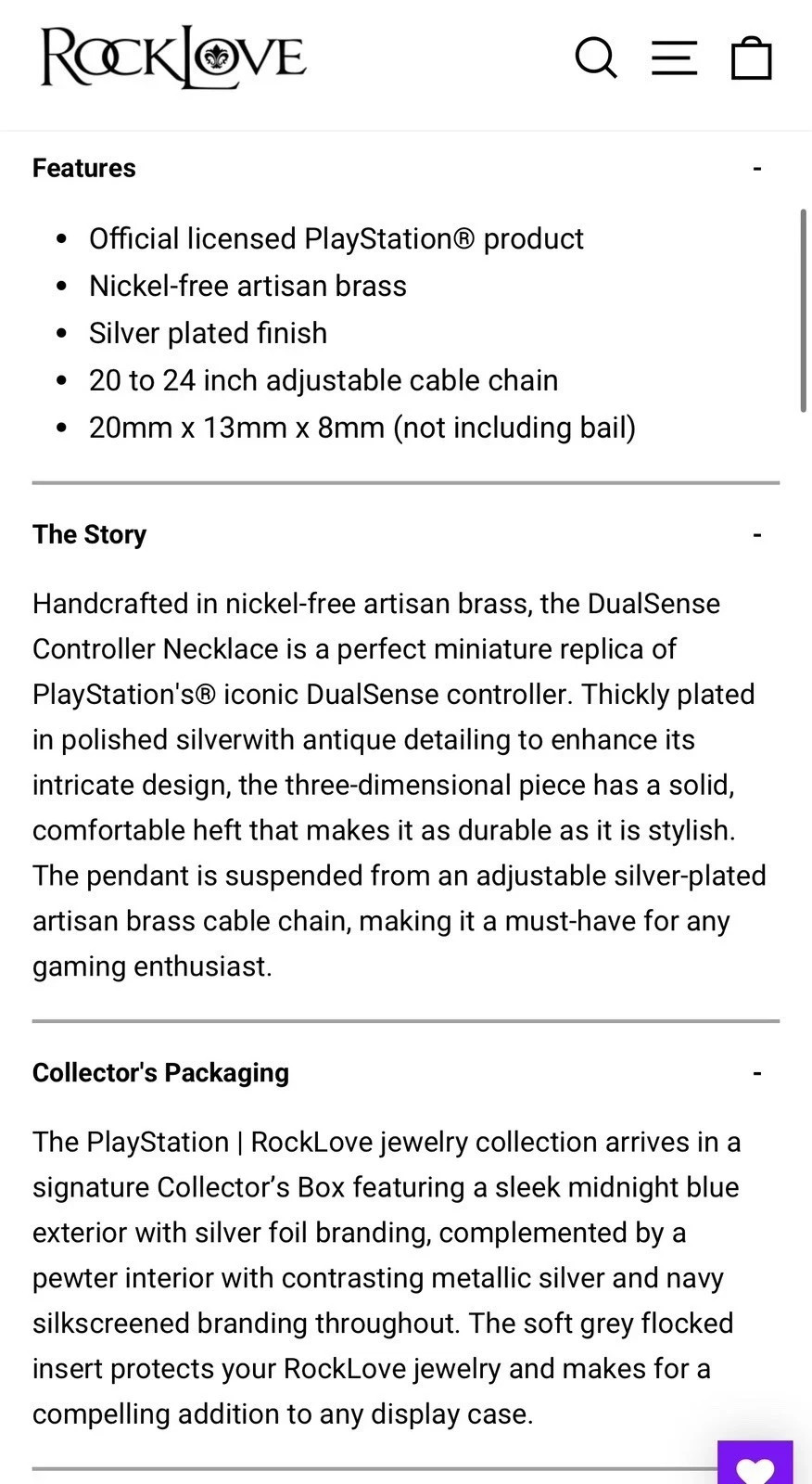 PlayStation 30th Anniversary DualSense Controller Necklace Pendant Jewelry
