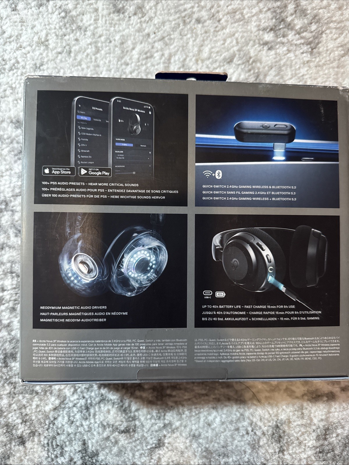 SteelSeries Arctis Nova 3 (3P) Wireless Multi-Platform Gaming Headset, Black