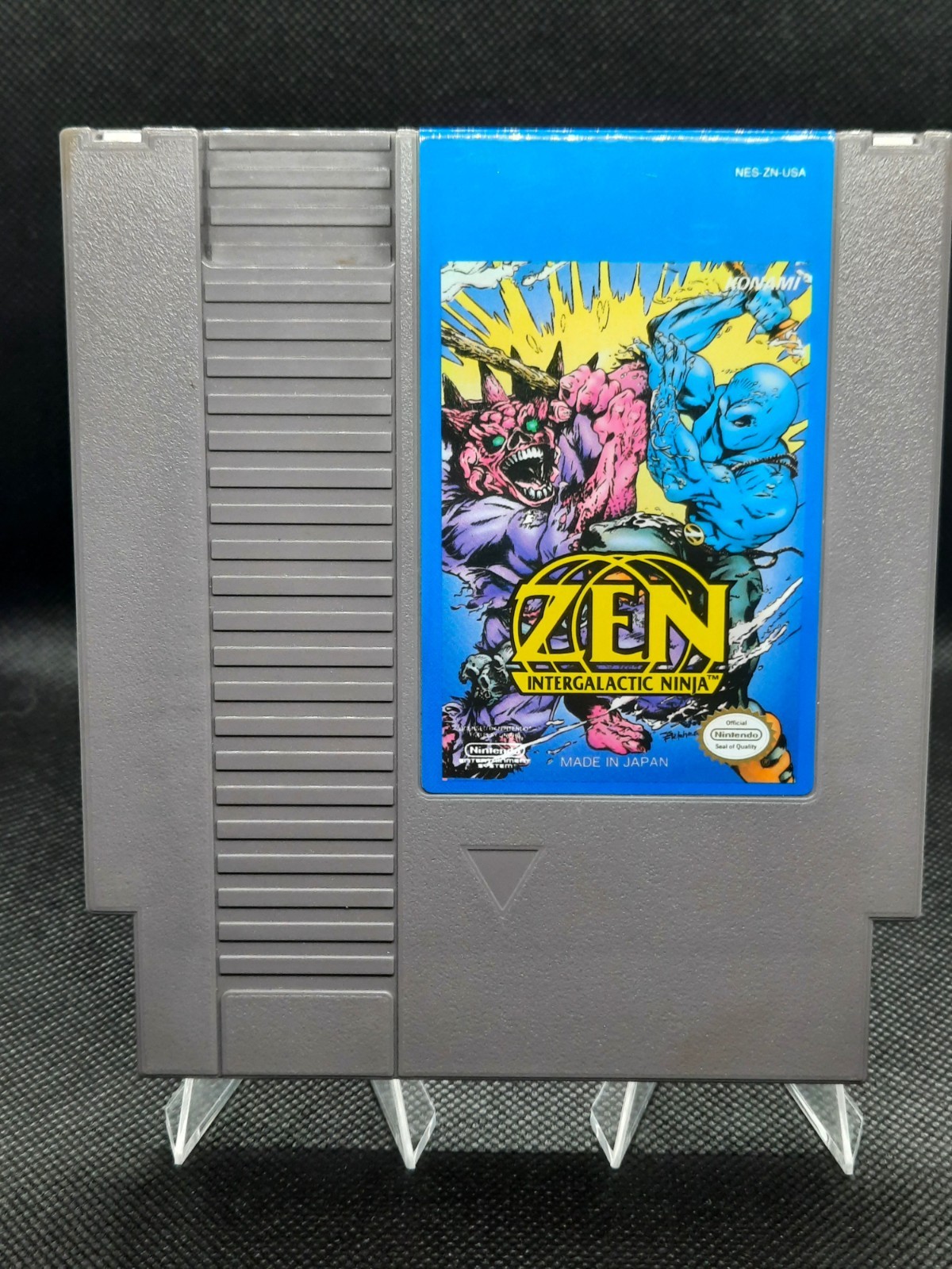 Zen Intergalactic Ninja NES Nintendo Konami Cartridge & Hard Case RARE Tested