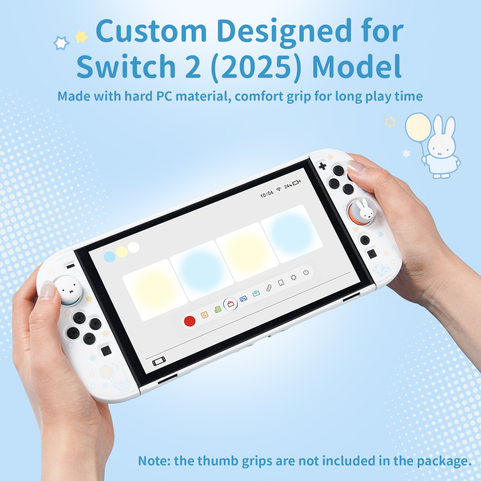 GeekShare Protective Case for Nintendo Switch 2(2025) Joycon Cover Miffy Bunny