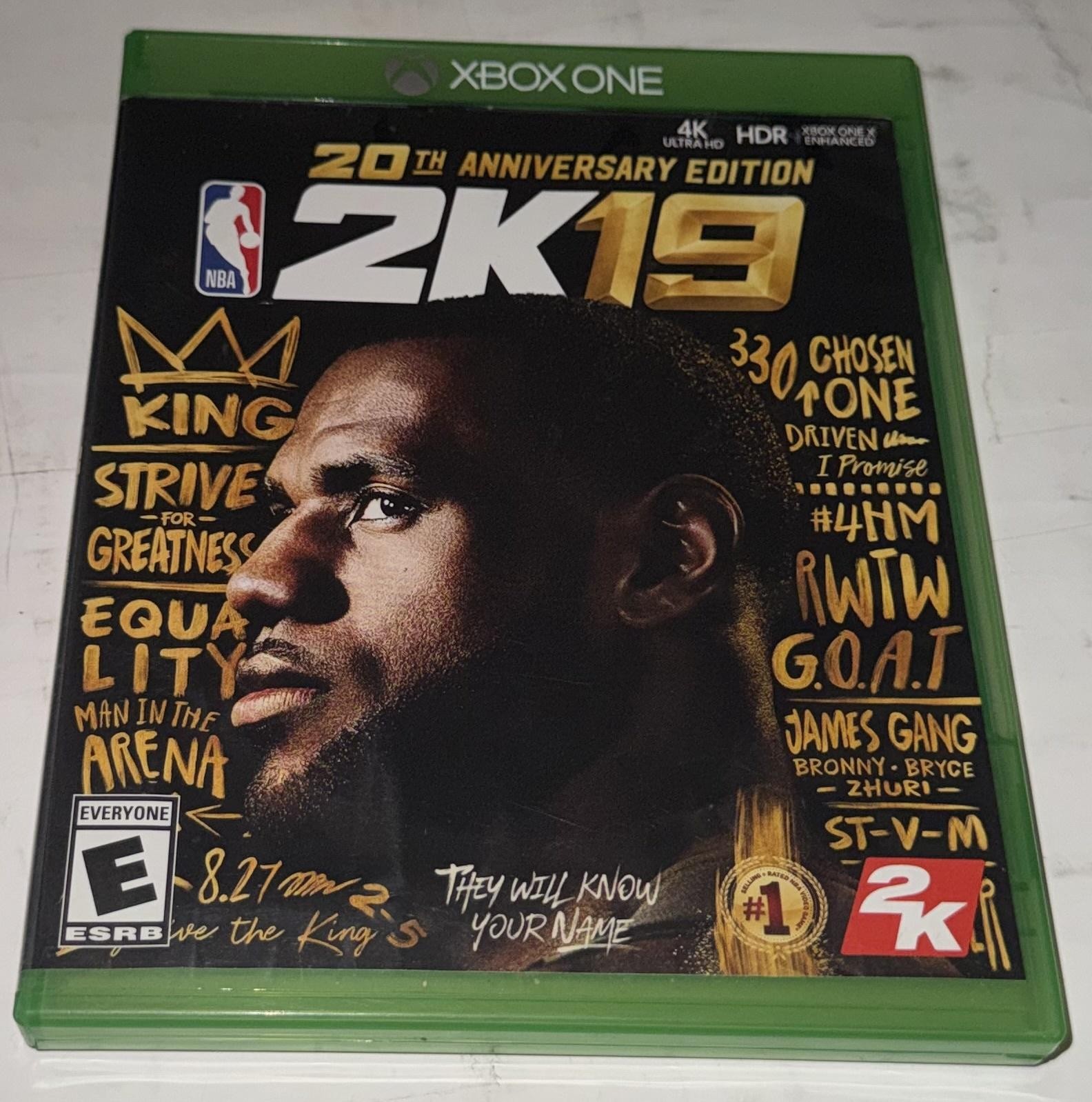 NBA 2K19 20th Anniversary Microsoft Xbox One Lebron James Cover Complete