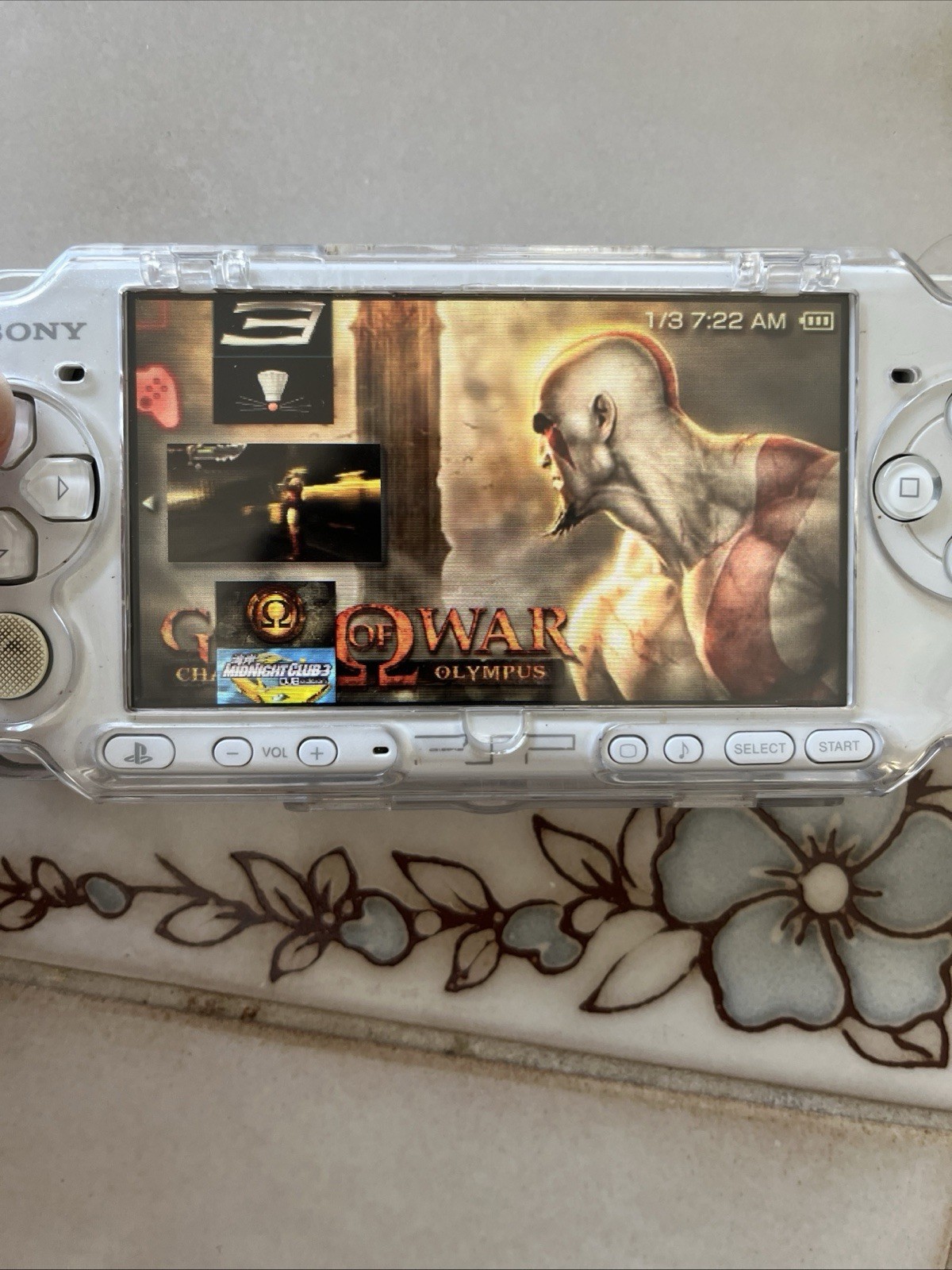 🔥Custom Psp 3000+128gb Micro Sd+ Clear Protective Case And Charger