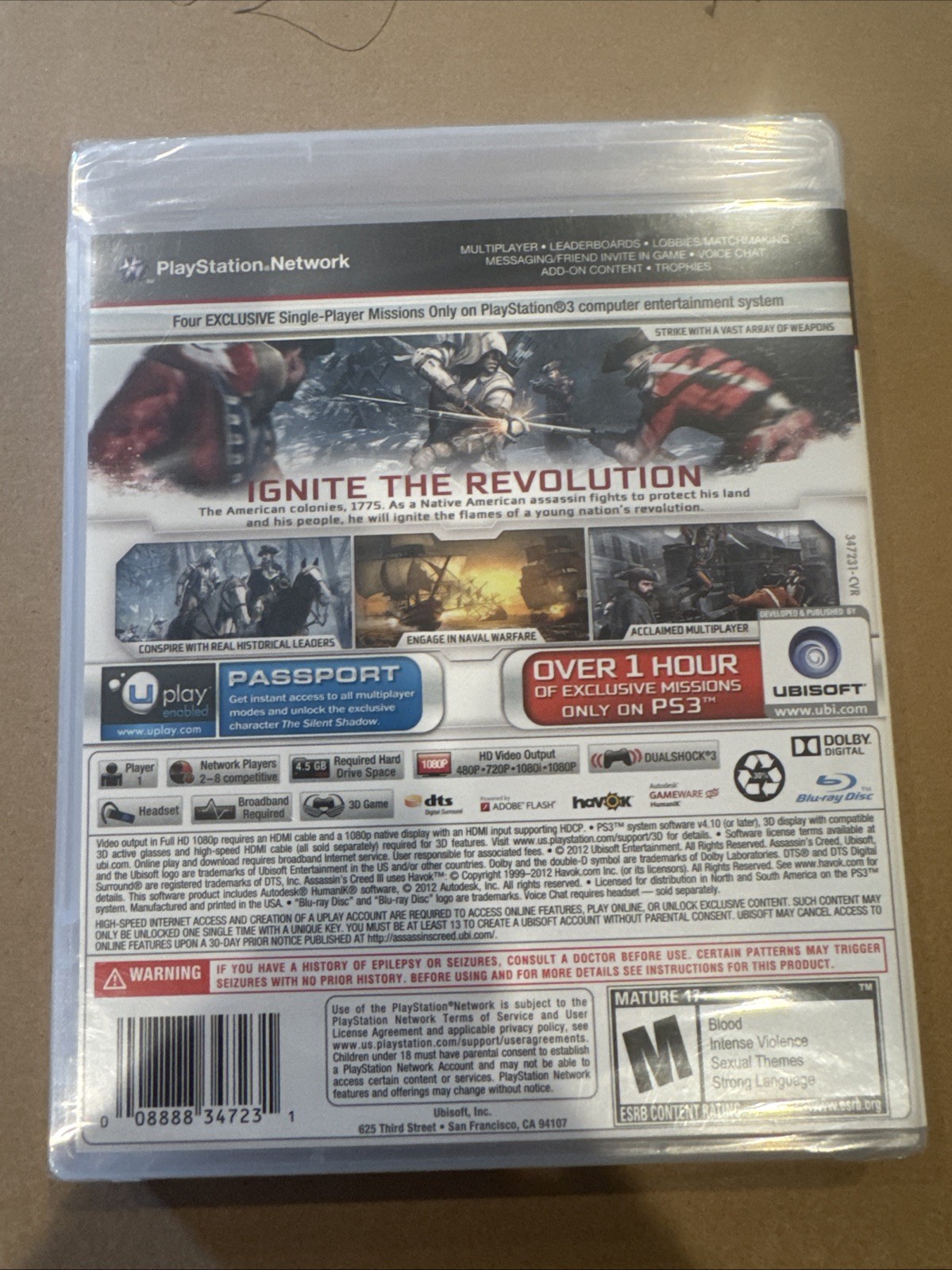 Assassin’s Creed III 3 (Sony PlayStation 3, 2012) PS3 Brand New Sealed