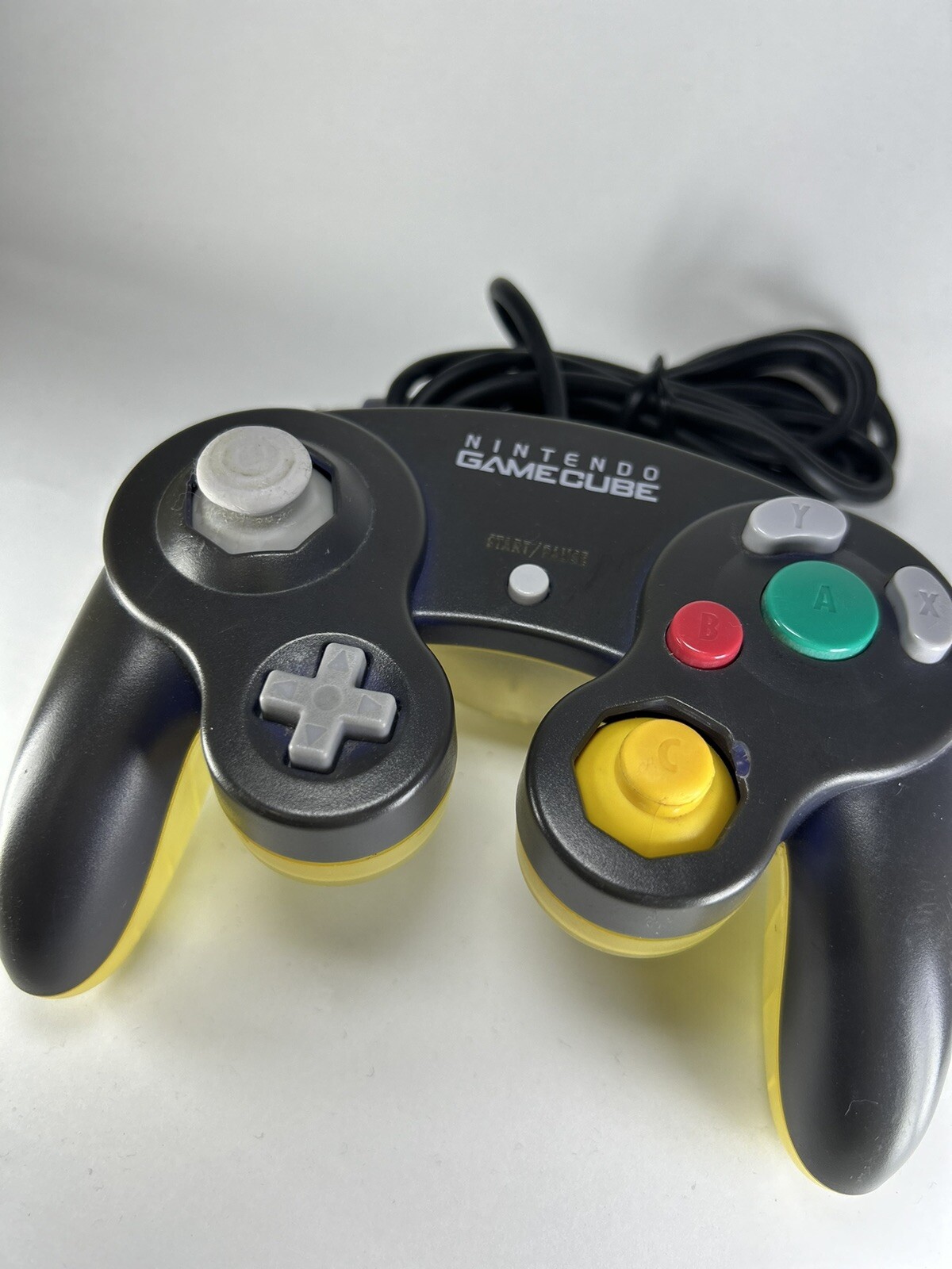 Official Nintendo Black Clear GameCube Game Controller rare