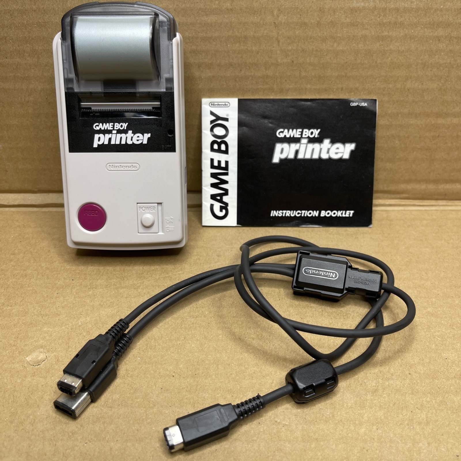 Nintendo Game Boy Printer MGB-007 OEM Cable Manual Paper Parts Repair Untested