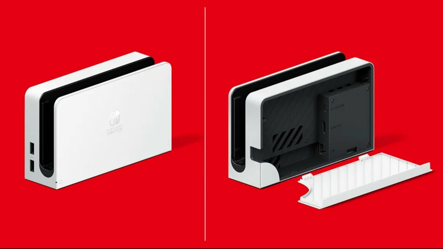 NEW WHITE OLED DOCK CABLE ONLY To Connect Another TV The Nintendo Switch Console