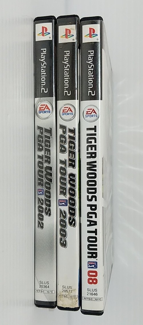 PS2 Playstation 2 Tiger Woods PGA Tour Lot of 3 2002 2003 2008 Video Games