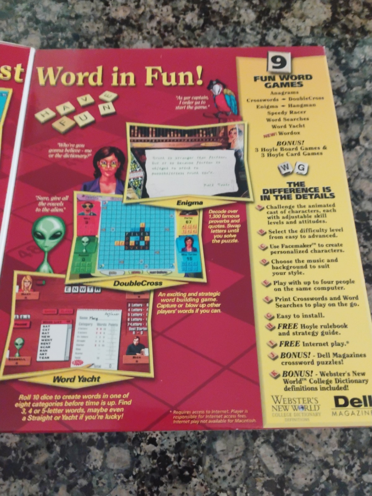 Hoyle Word Games 9 Popular Games Large Retail Boxed PC / MAC Computer Game New