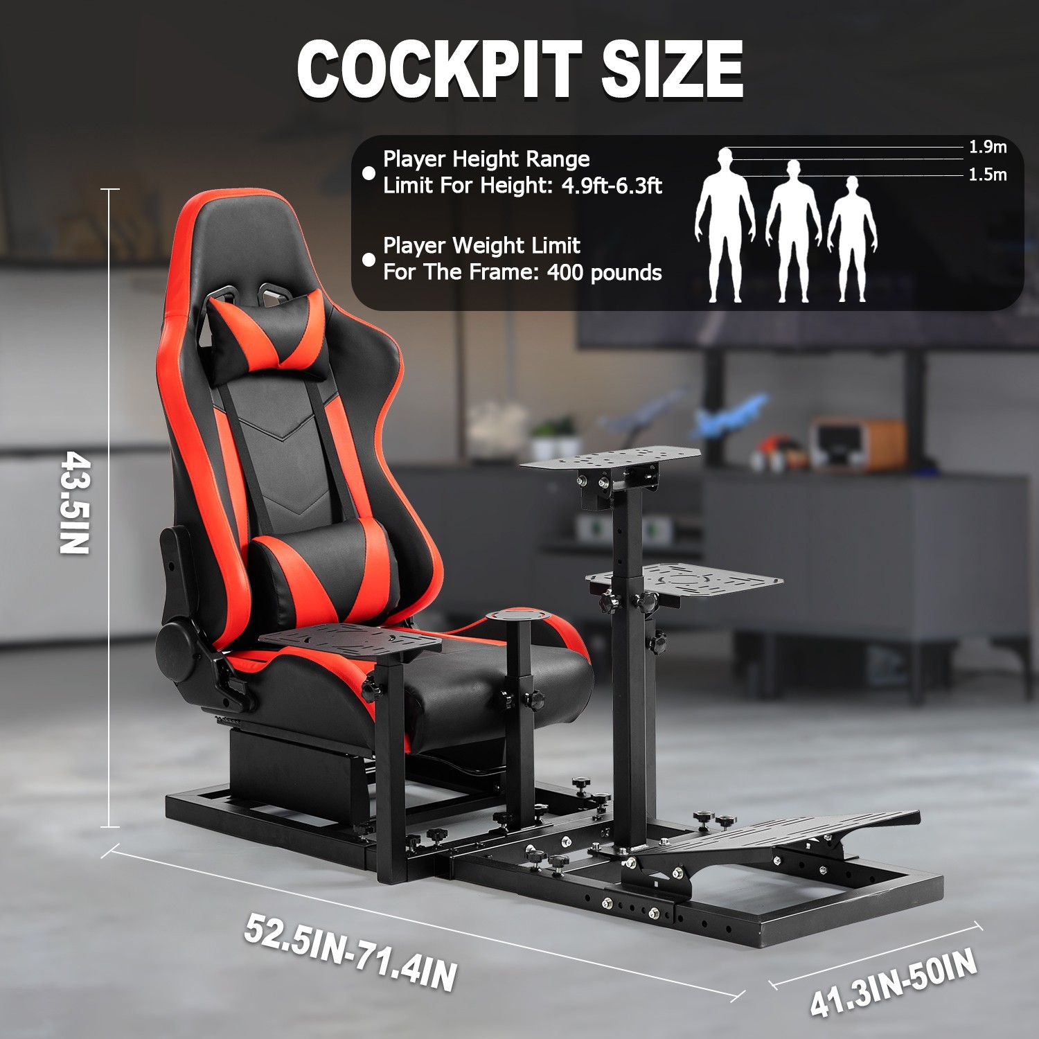 Marada Modular Flight and Racing Simulator Cockpit Fits Logitech Fanatec CSL-DD