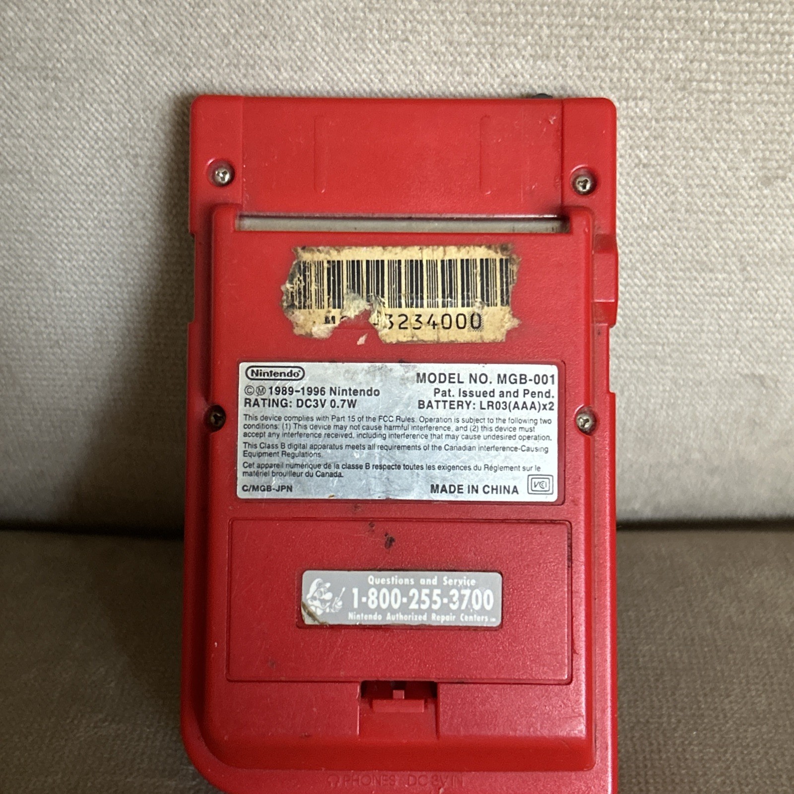 Nintendo Game Boy Pocket – Red (Turns On) AND Pokémon Blastoise case for it !!