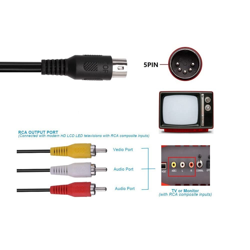 Indoor Use AV Composite Cable for Genesis 1 – Connect Retro Consoles to TV