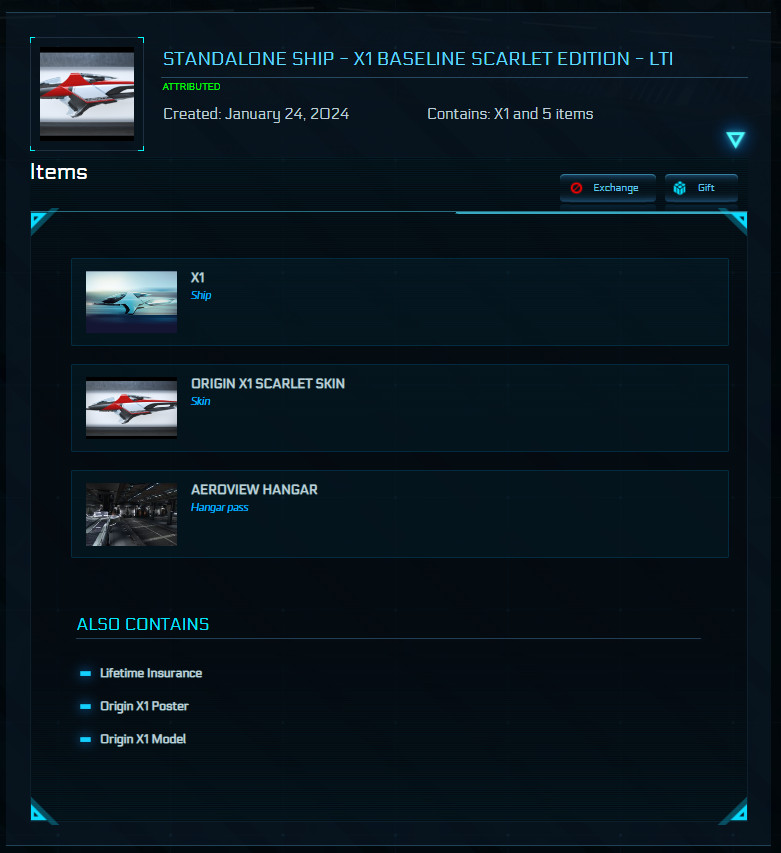 Star Citizen – Origin X1 Scarlet Edition – LTI – ORIGINAL *fits into 400i*