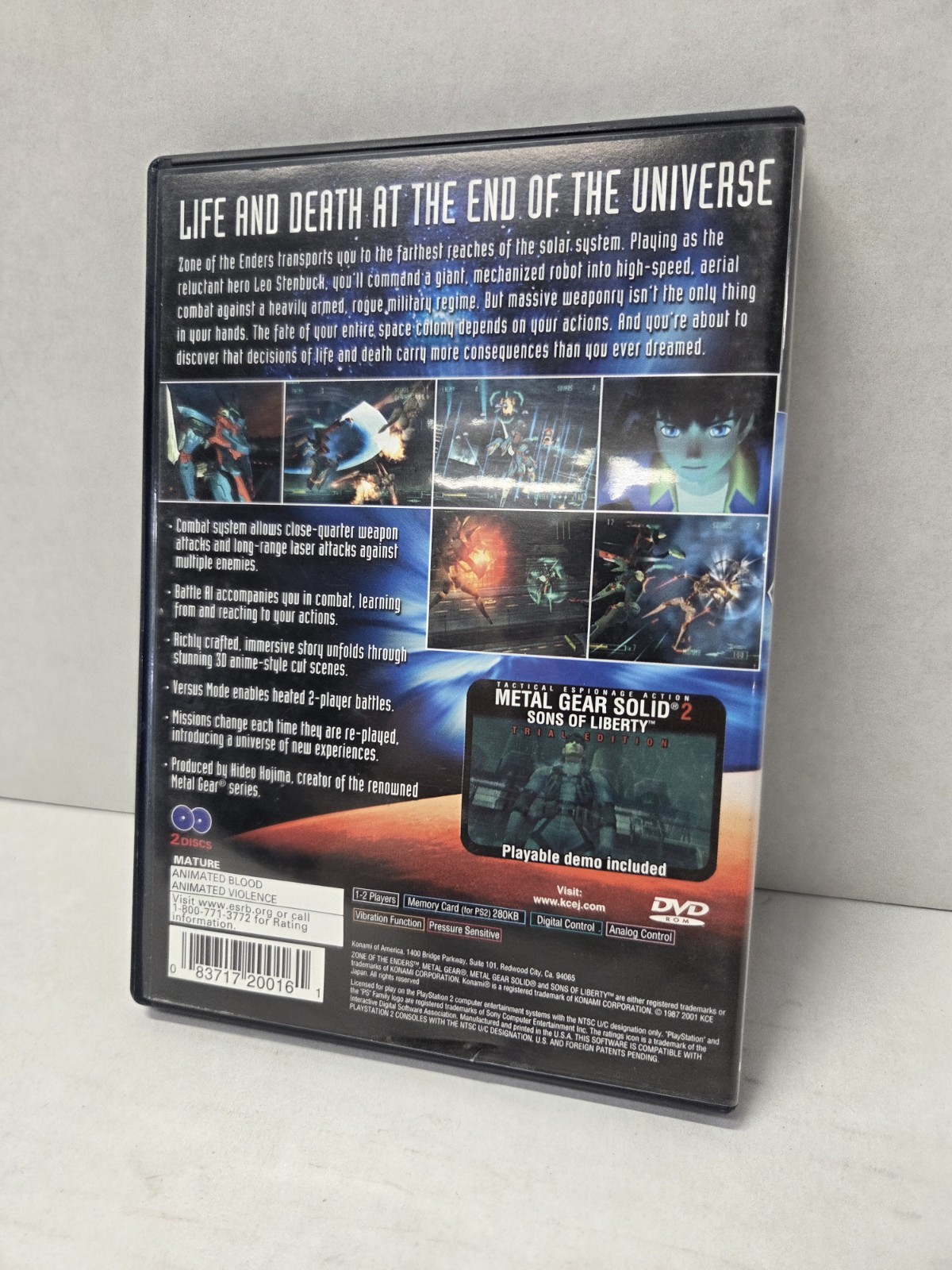 Zone of the Enders Sony PlayStation 2 PS2 Complete With Demo Tested READ DESCRIP