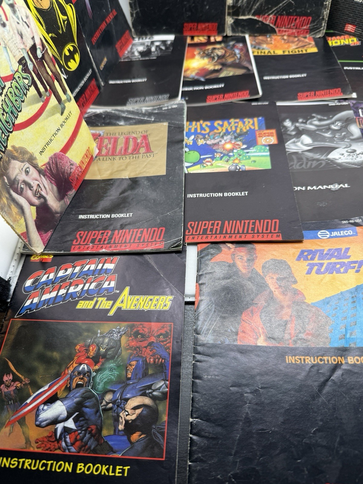 Super Nintendo SNES Original Manuals Instruction Booklet Lot 25x + Super Metroid