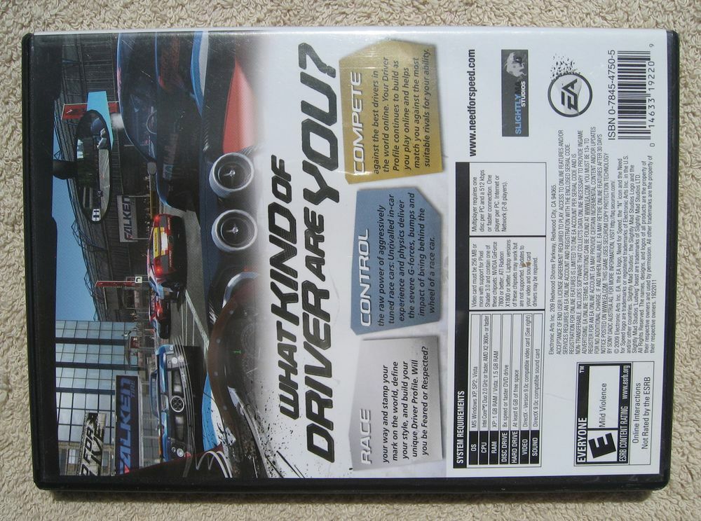 Original 2009 Need for Speed “Shift” for PC- Complete USA Retail Edition *Mint*