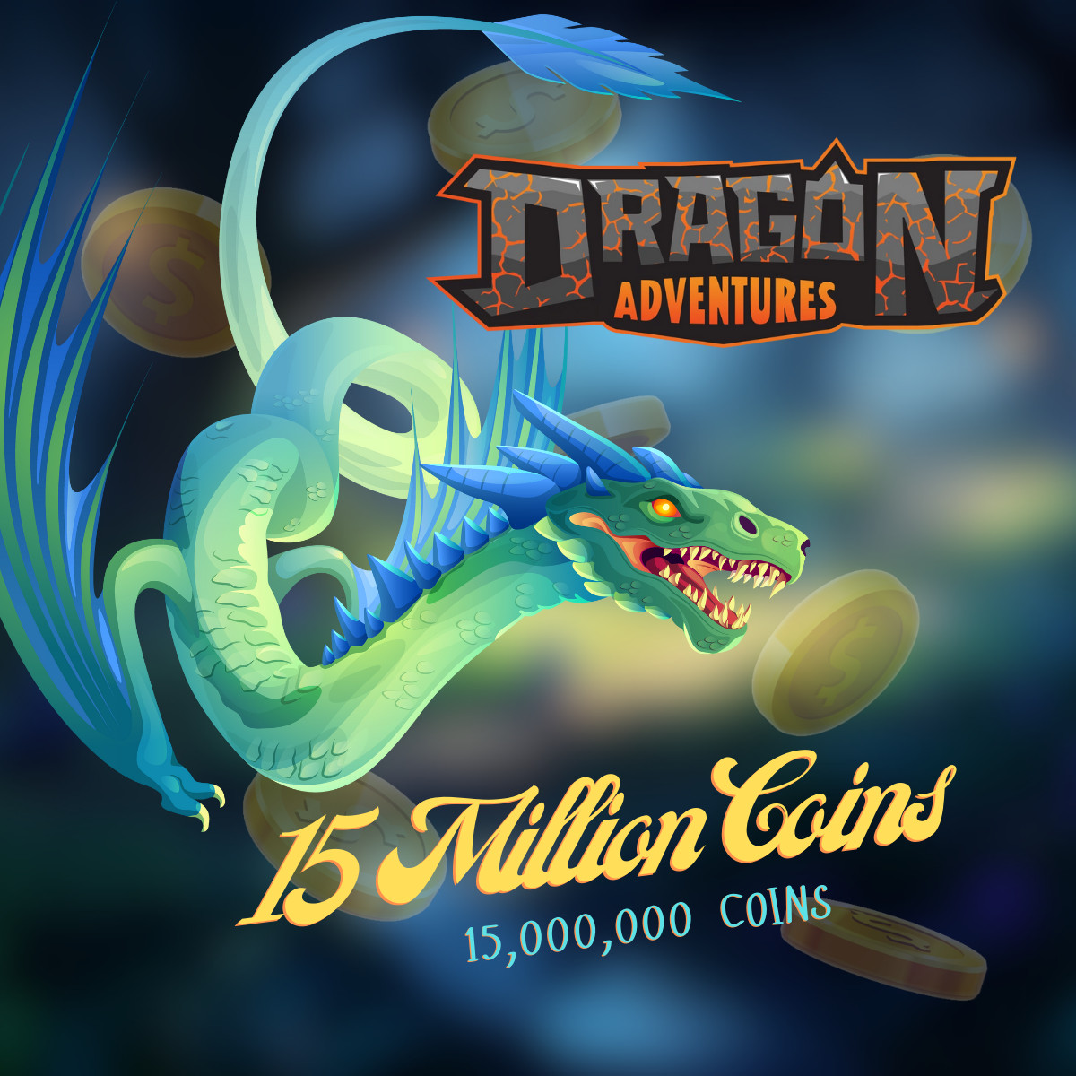 15 Million Coins Dragon Adventures 15M Coins [DA] ⚡Fast send ⚡