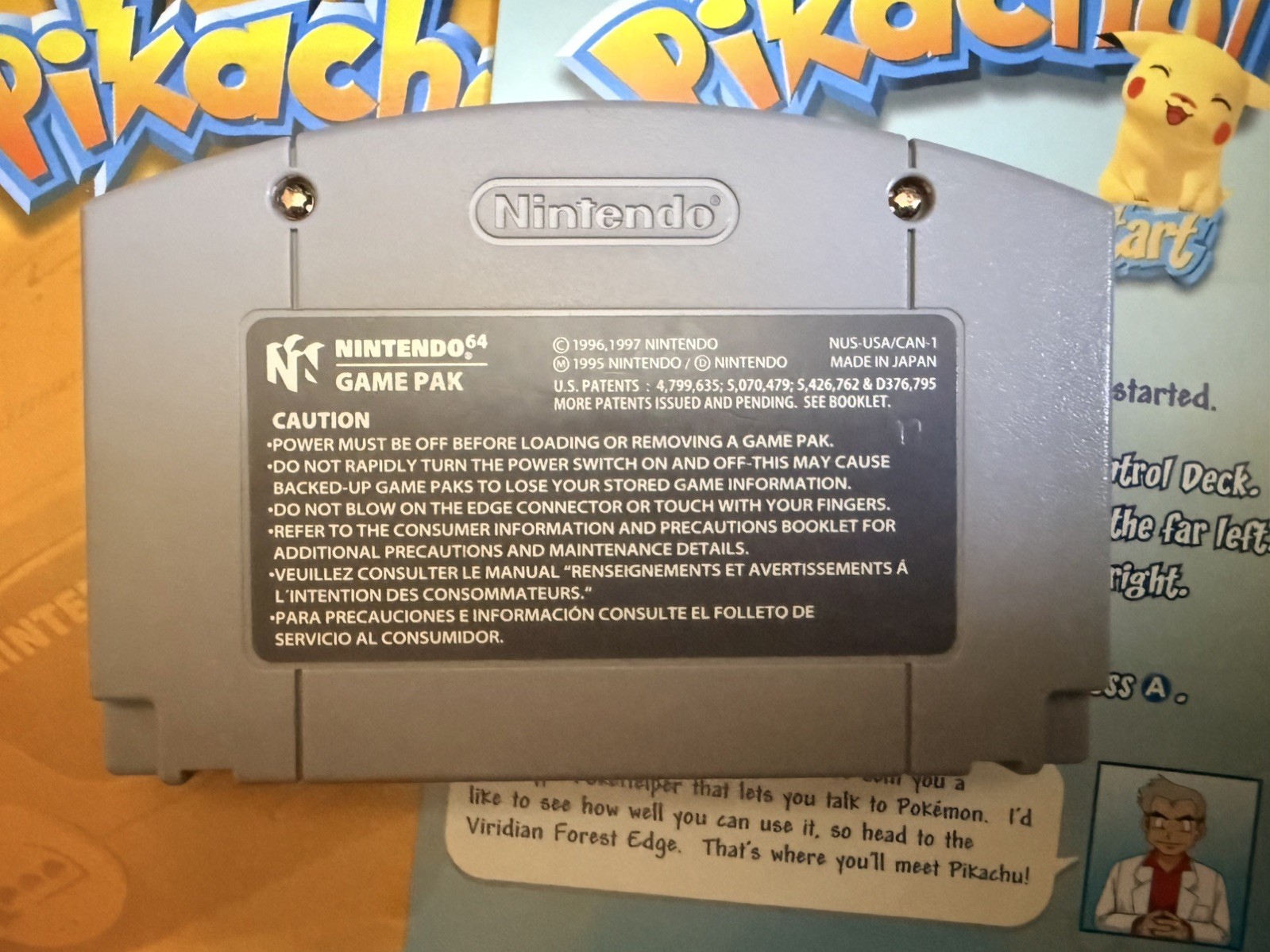 Vintage Nintendo 64 Hey You, Pikachu! Game & VRU Voice Recognition Unit