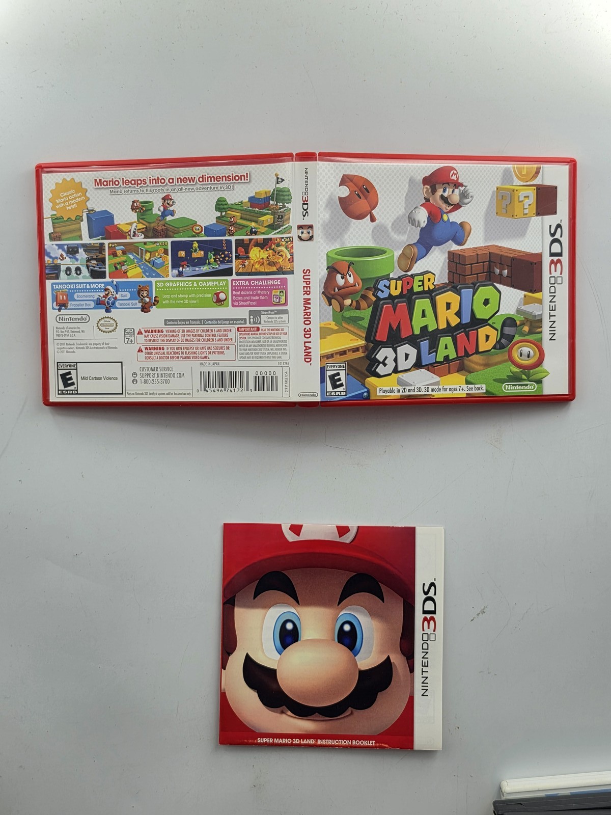 Super Mario 3D Land Case and Manual Only Nintendo 3DS
