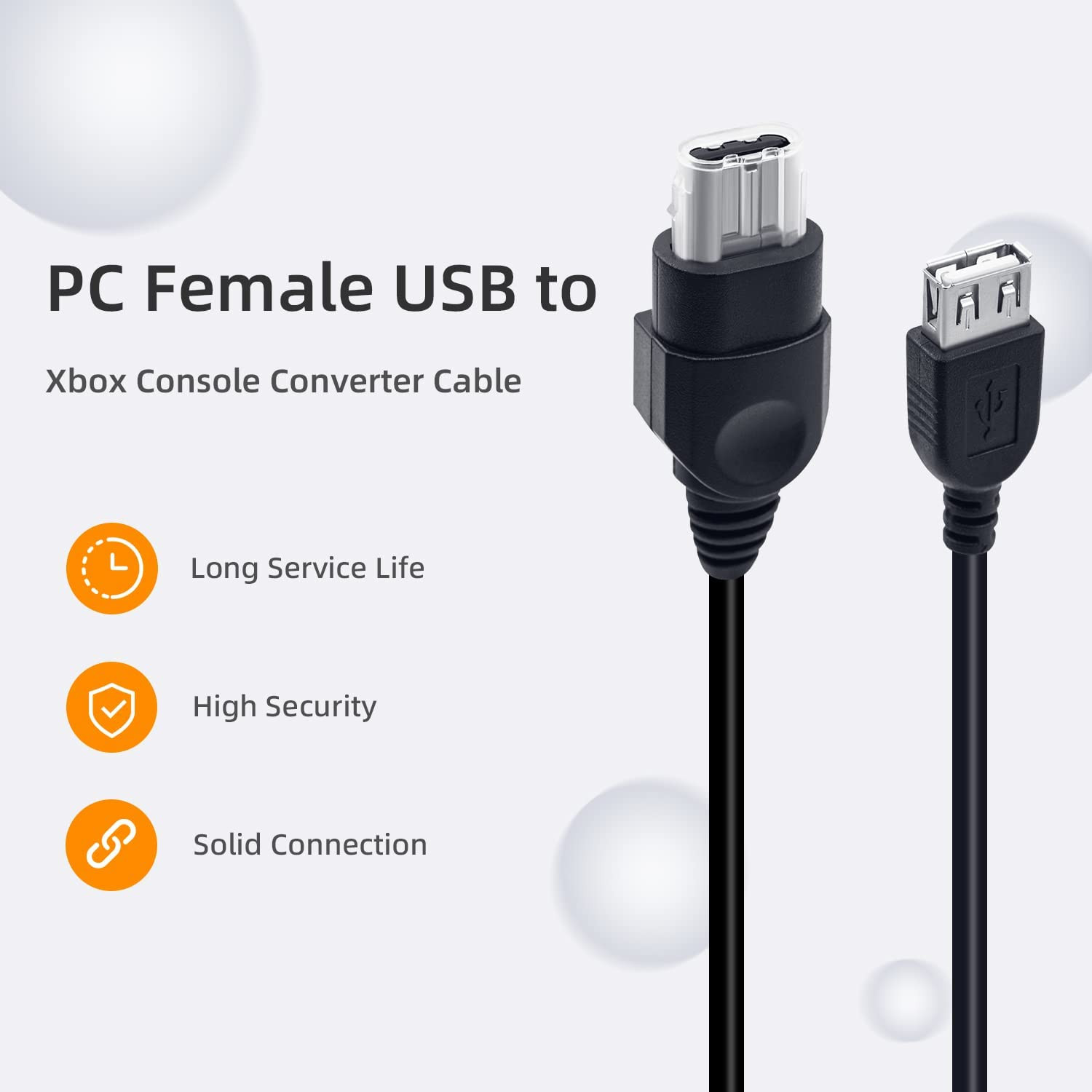 Mcbazel PC Female USB to Xbox Converter Adapter Cable Cord for Original Gen. 1 X