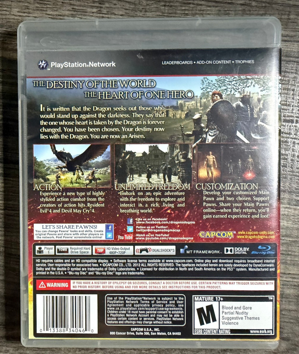 Dragon’s Dogma – Sony Playstation 3 PS3 – Capcom – Acceptable Condition