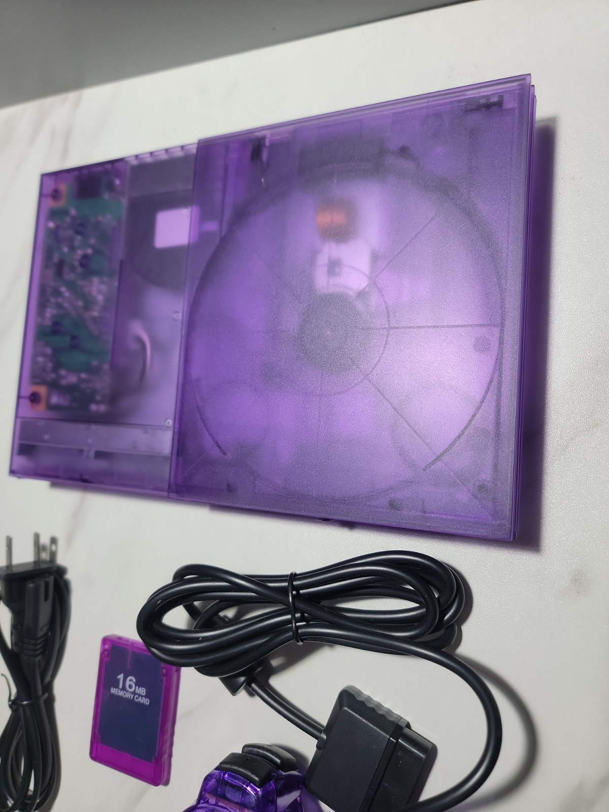 Sony PS2 Slim Clear Purple Bundle – Tested & Working SCPH-9000X