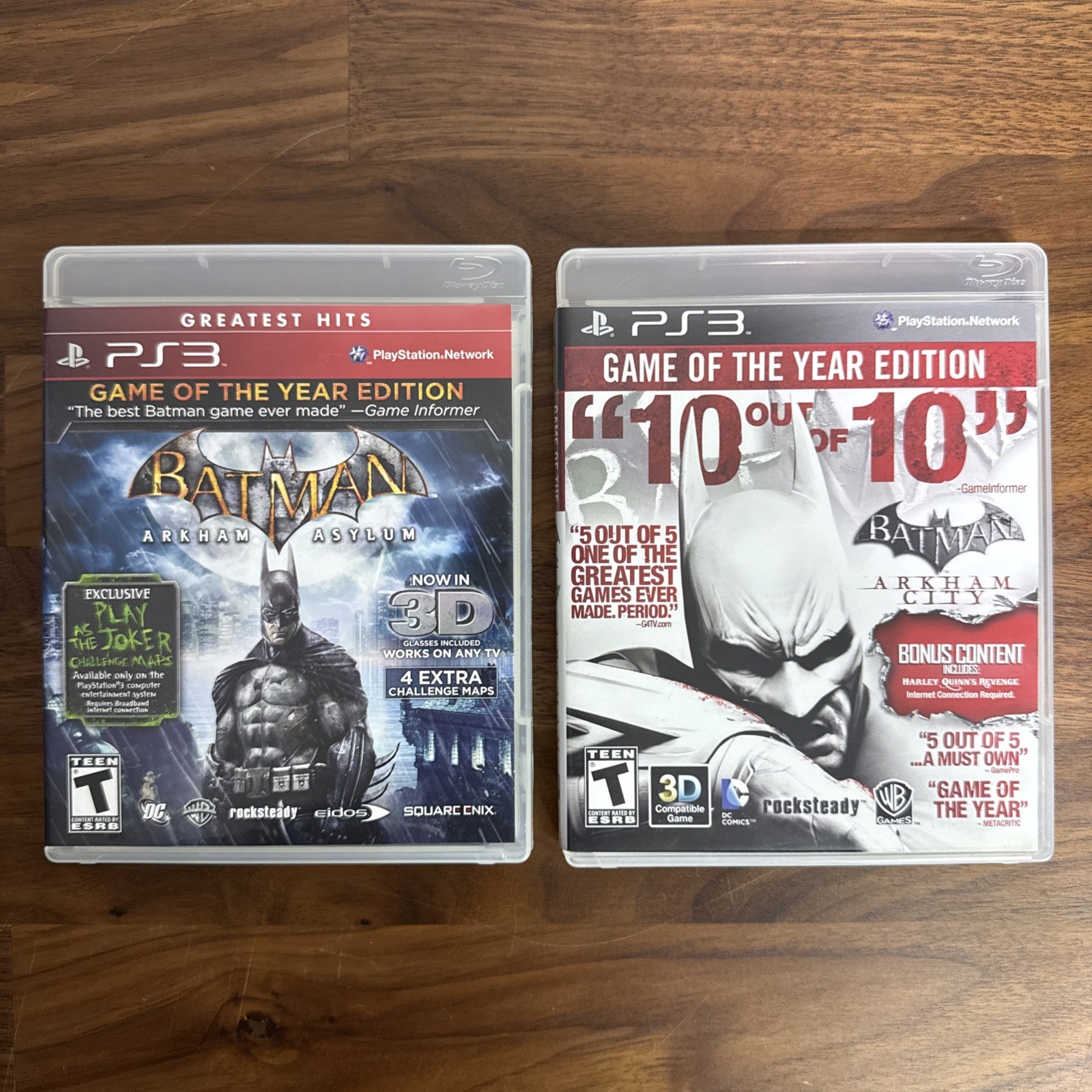 Batman: Arkham Asylum GOTY & Arkham City GOTY Lot Bundle PS3 PlayStation 3