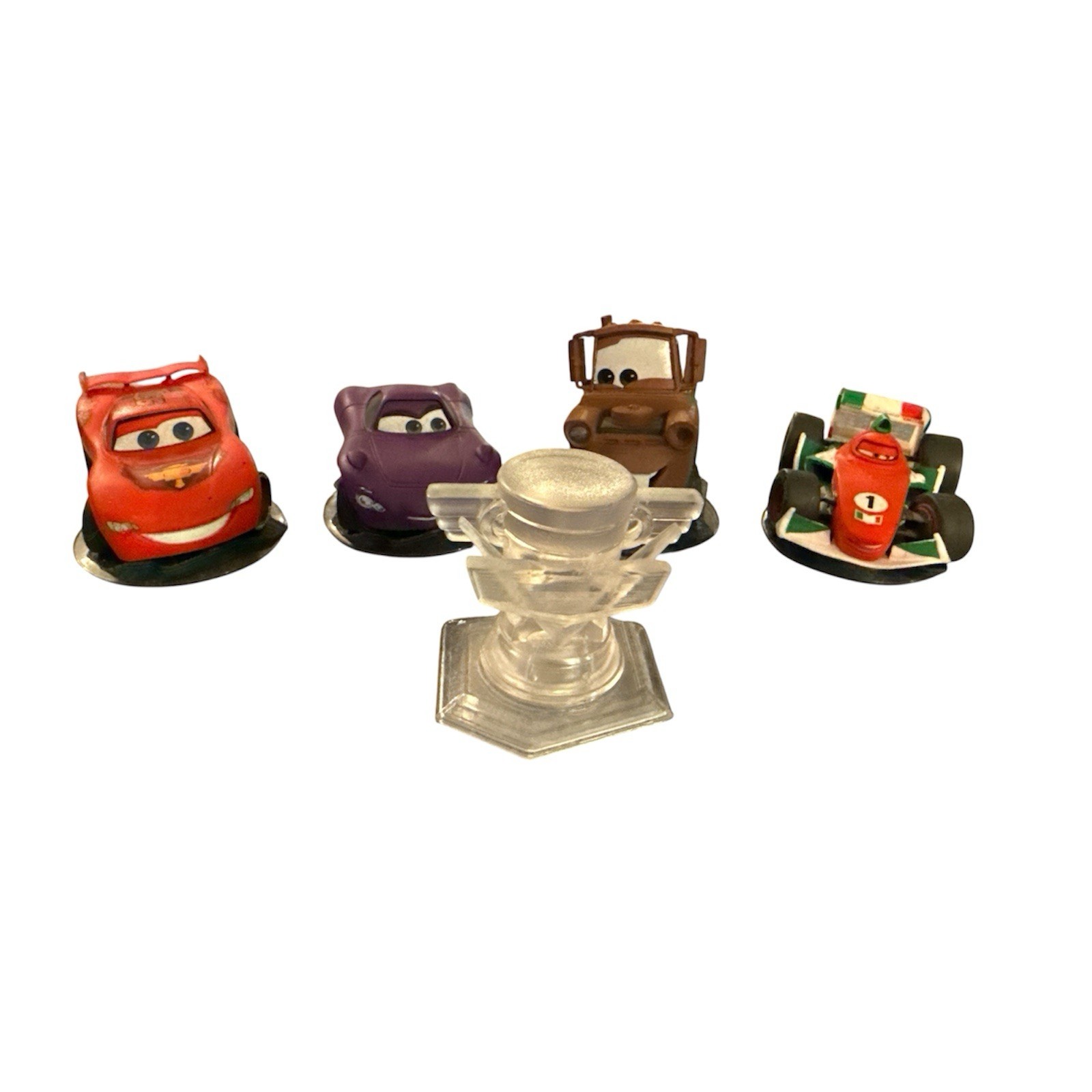 Disney Infinite Cars Figure Lot 5 Cars With Crystal Piston Cup