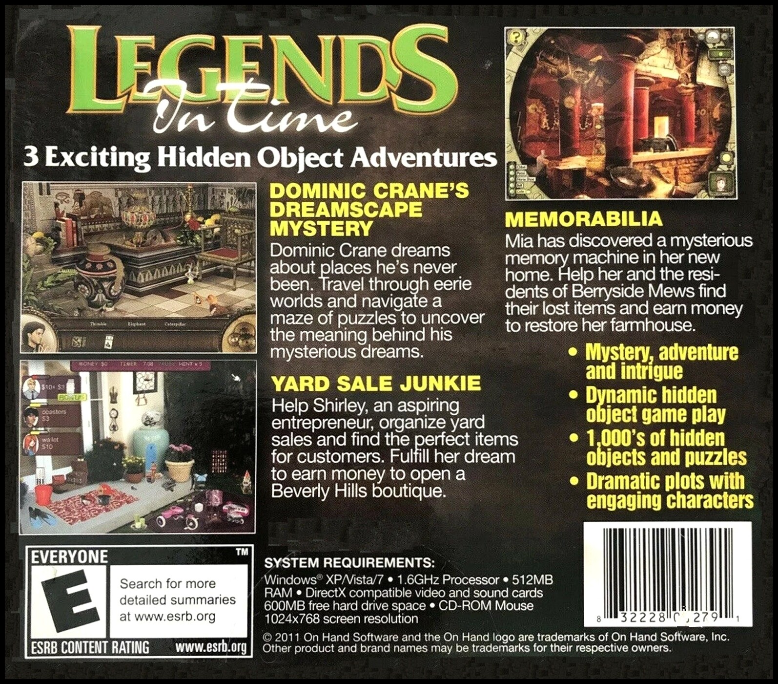 LEGENDS IN TIME 3 PAK . A HIDDEN OBJECT COLLECTION. BRAND NEW FAST SHIPPING