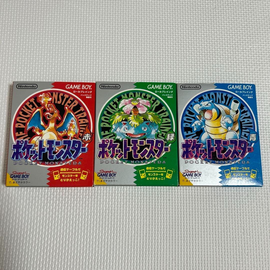 Pokemon Red Green Blue 3set Nintendo Pocket Monsters GB Japanese with manual,box