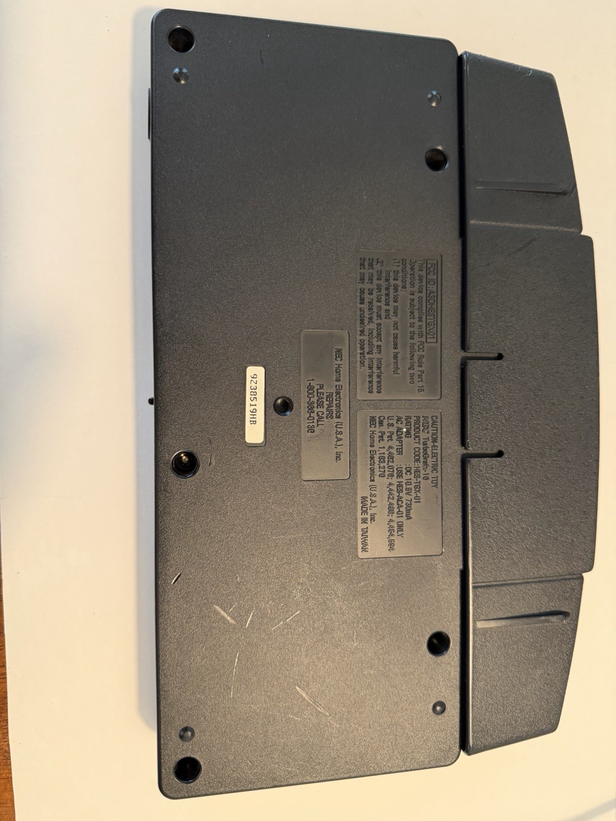 TurboGrafx-16 Black Console w/ TurboPad, Power, RF Switch, Manual – AV issue.